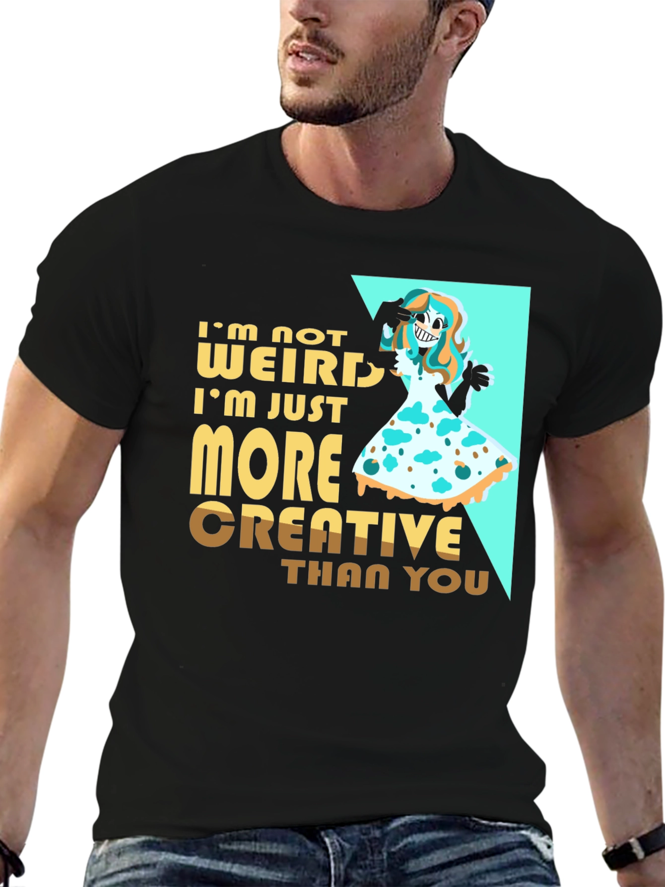 Creative Weirdo Graphic T-Shirt - Black