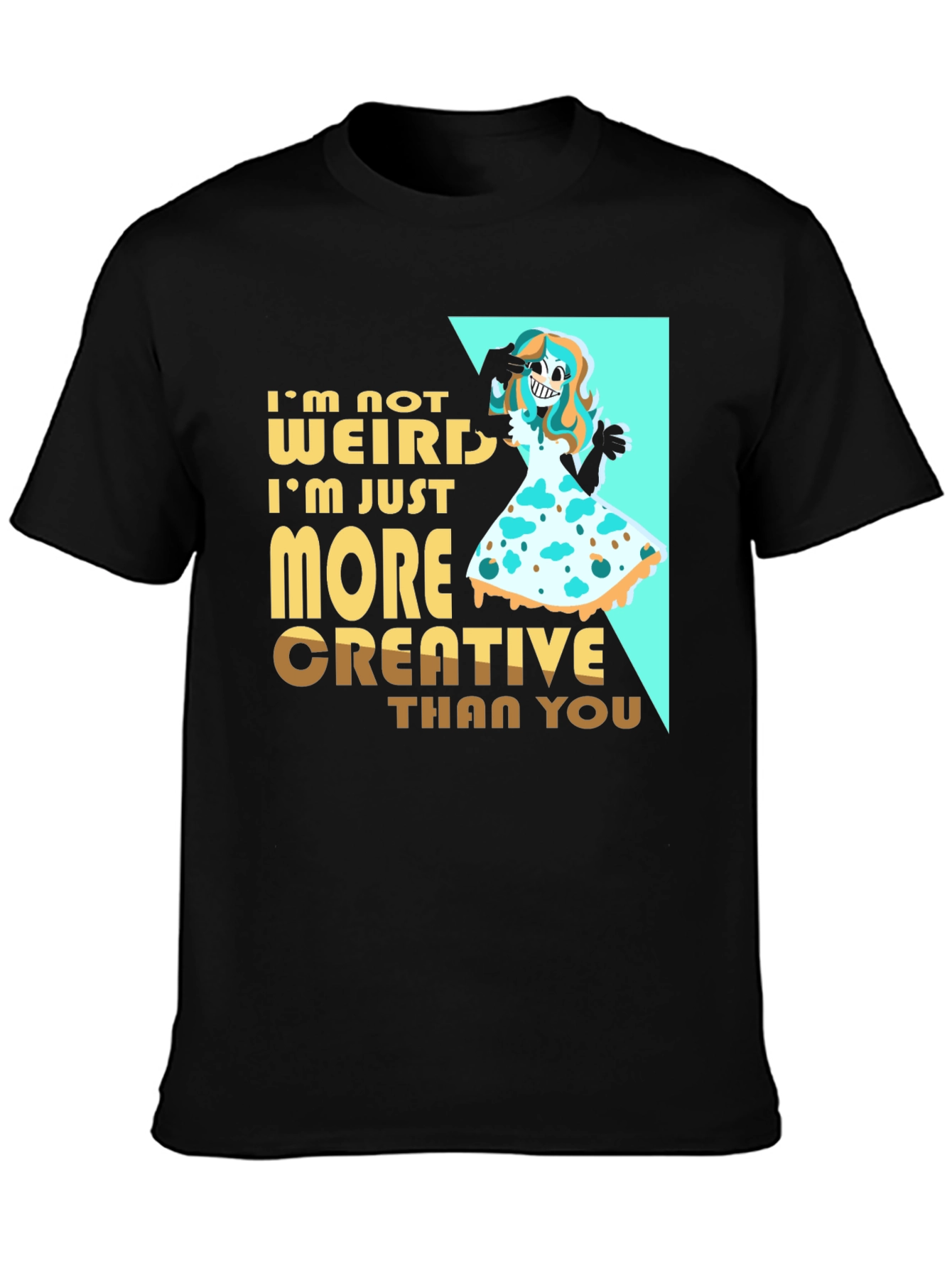 Creative Weirdo Graphic T-Shirt - Black