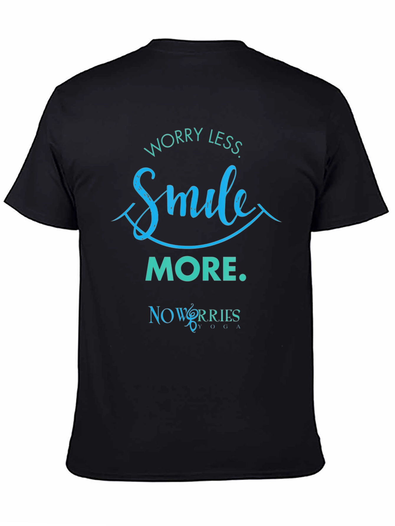 Worry Less Smile More Black Graphic Tee