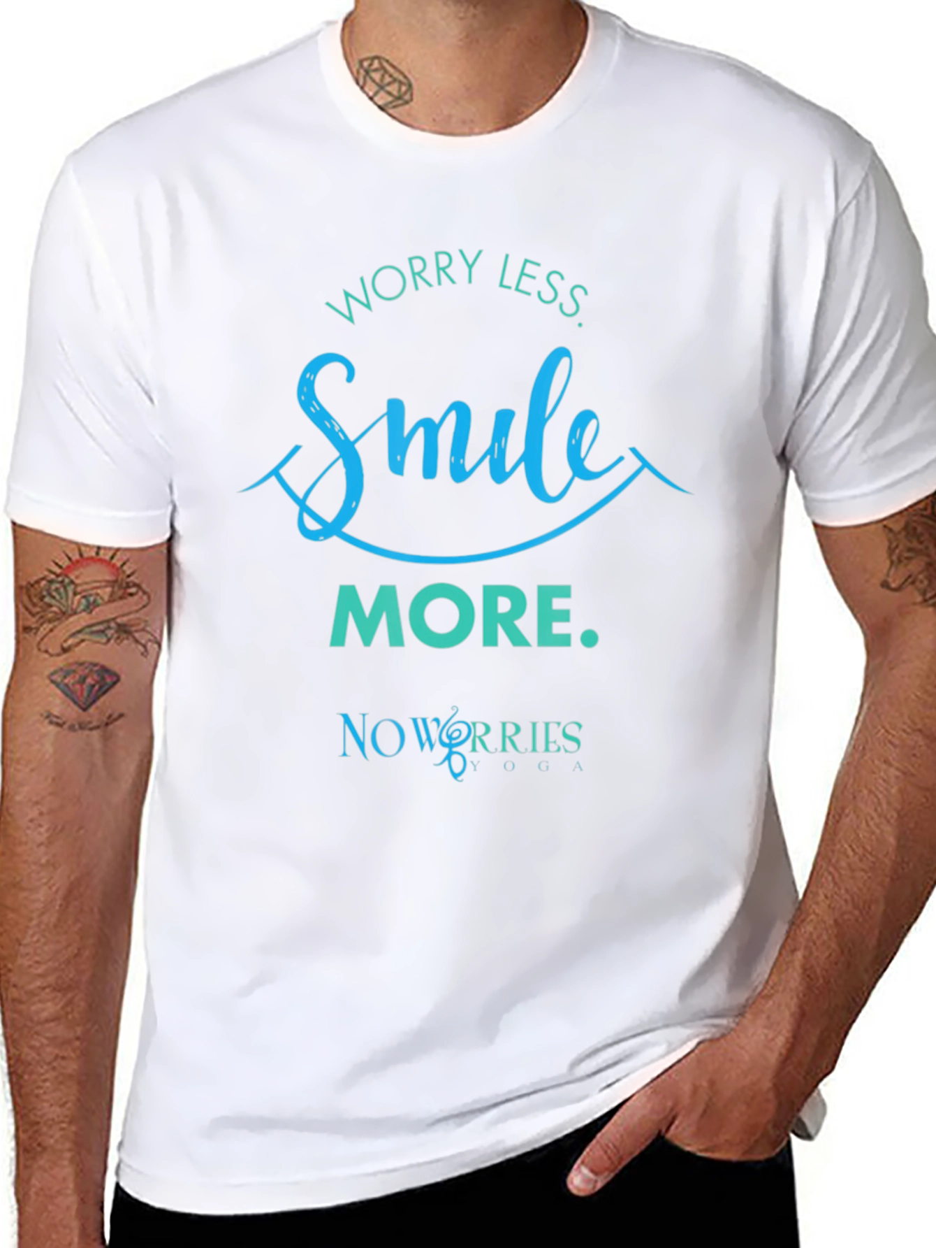 Worry Less Smile More Black Graphic Tee