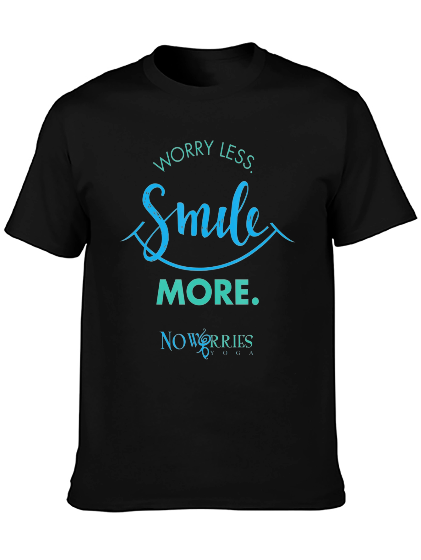 Worry Less Smile More Black Graphic Tee