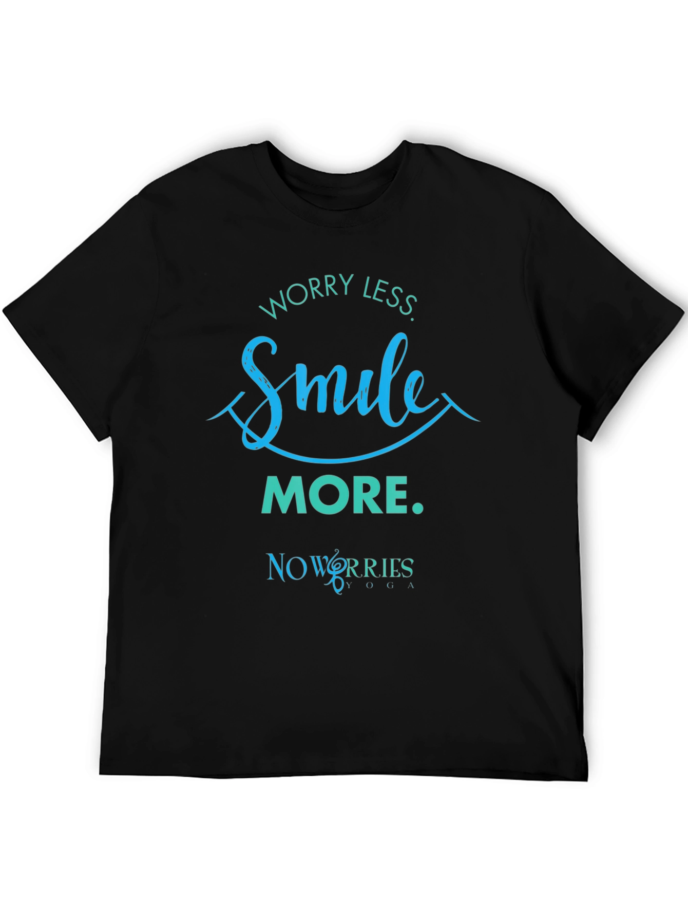 Worry Less Smile More Black Graphic Tee