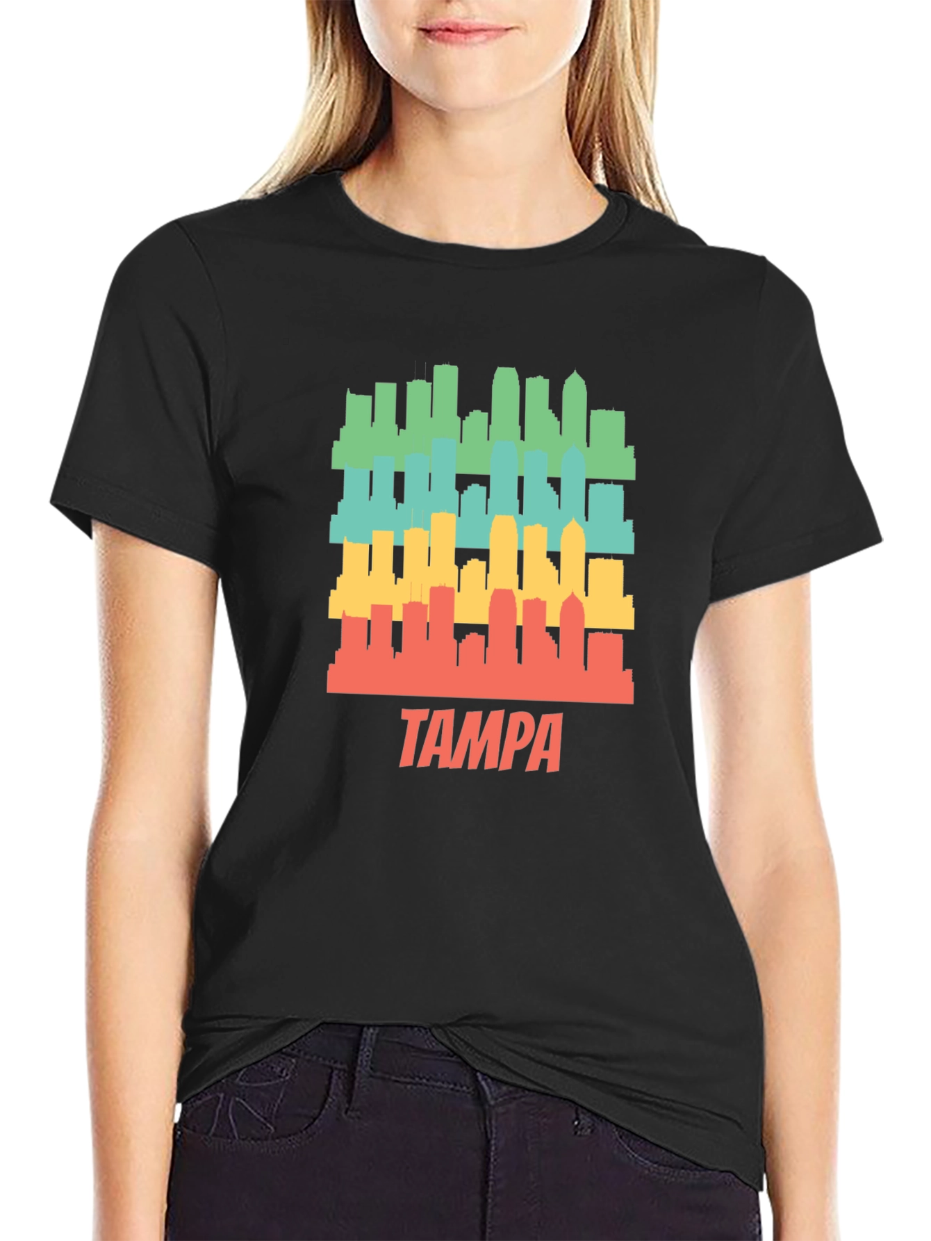 Retro Tampa Skyline Graphic T-Shirt