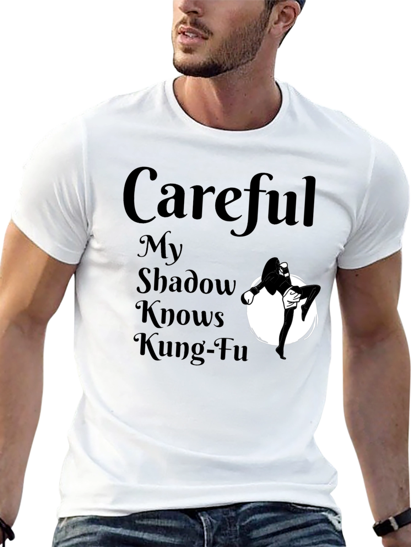 Careful My Shadow Knows Kung-Fu T-Shirt