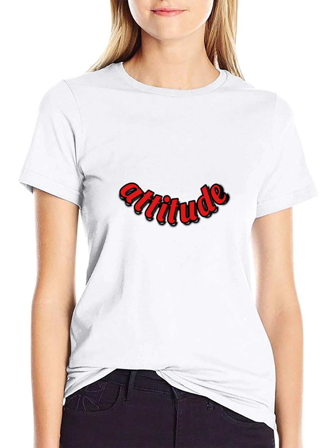 Attitude Graphic Tee - Stylish Black Cotton T-Shirt