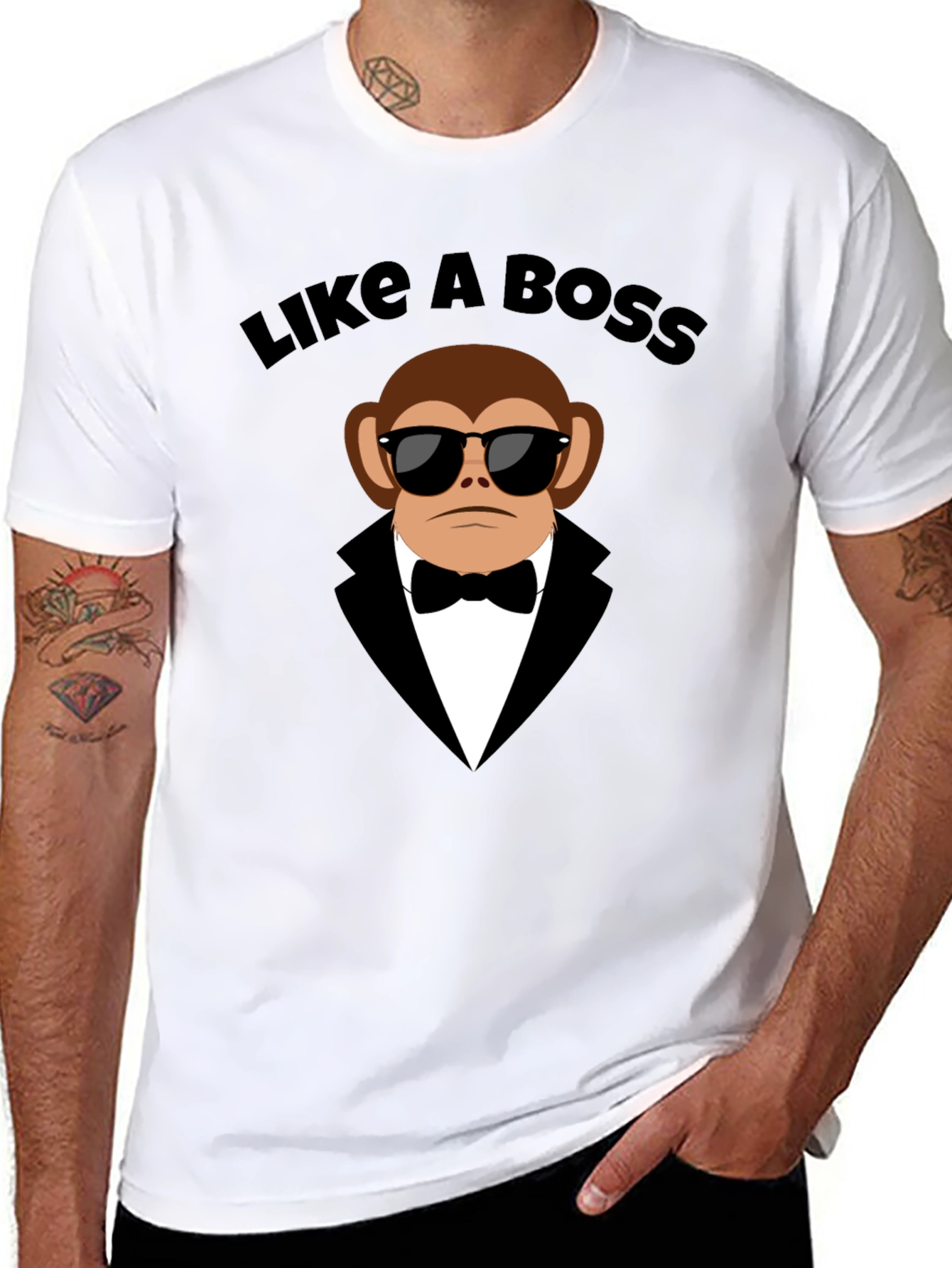 Like a Boss Monkey Tuxedo T-Shirt