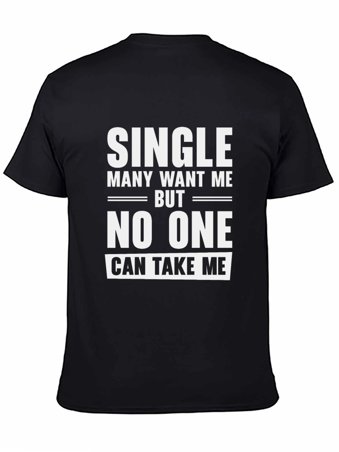 Single Slogan Black T-Shirt