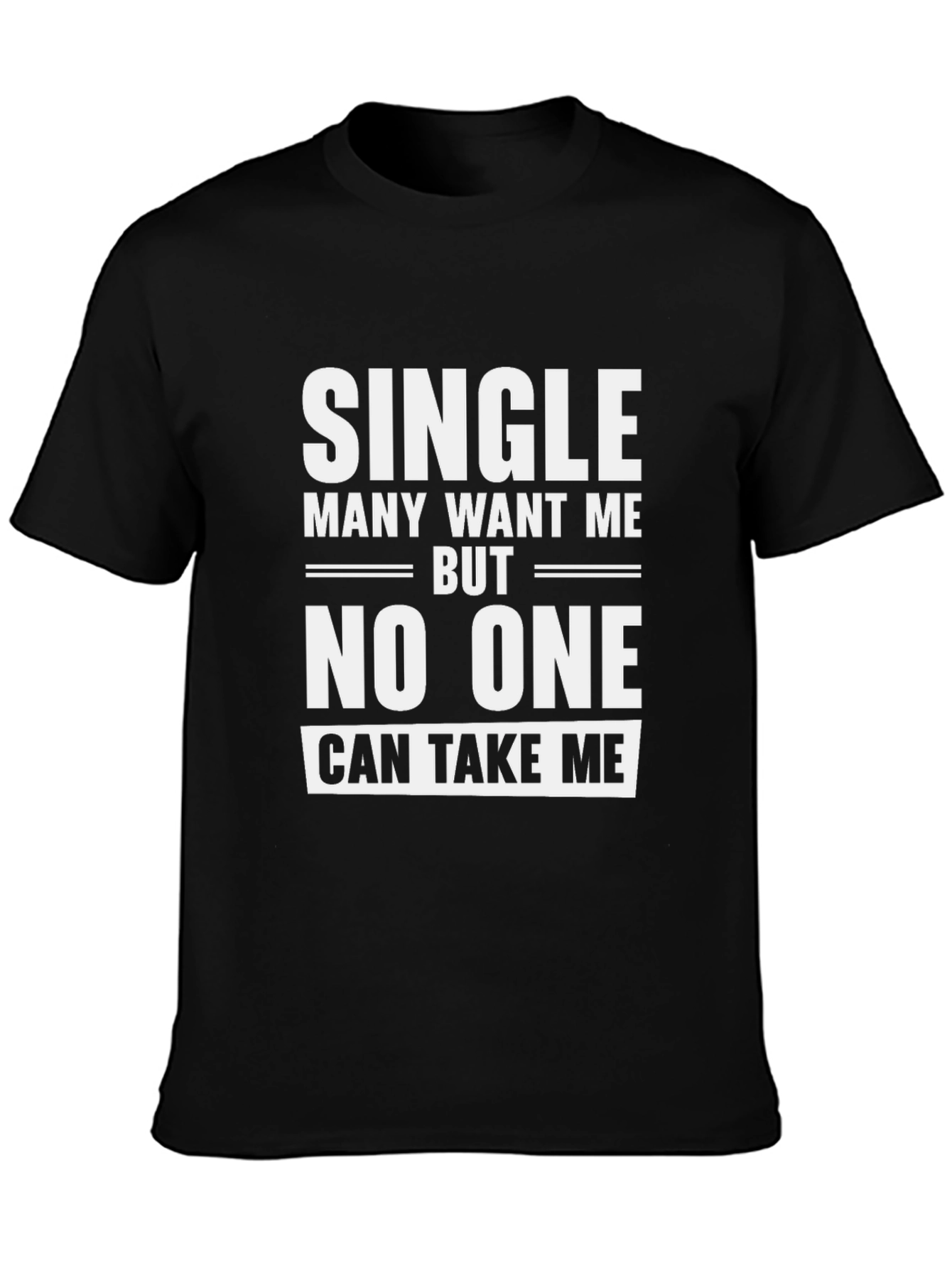 Single Slogan Black T-Shirt