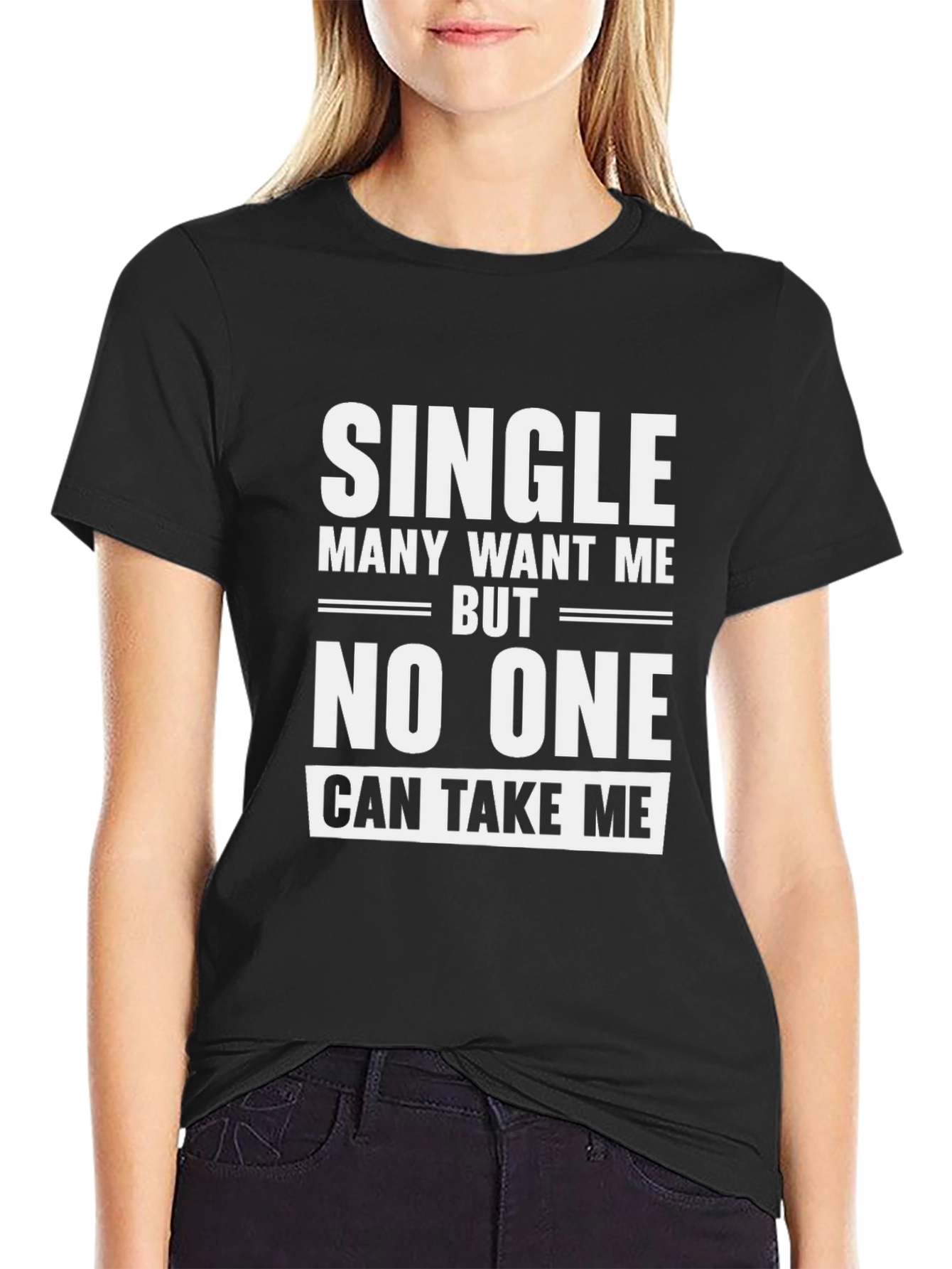 Single Slogan Black T-Shirt