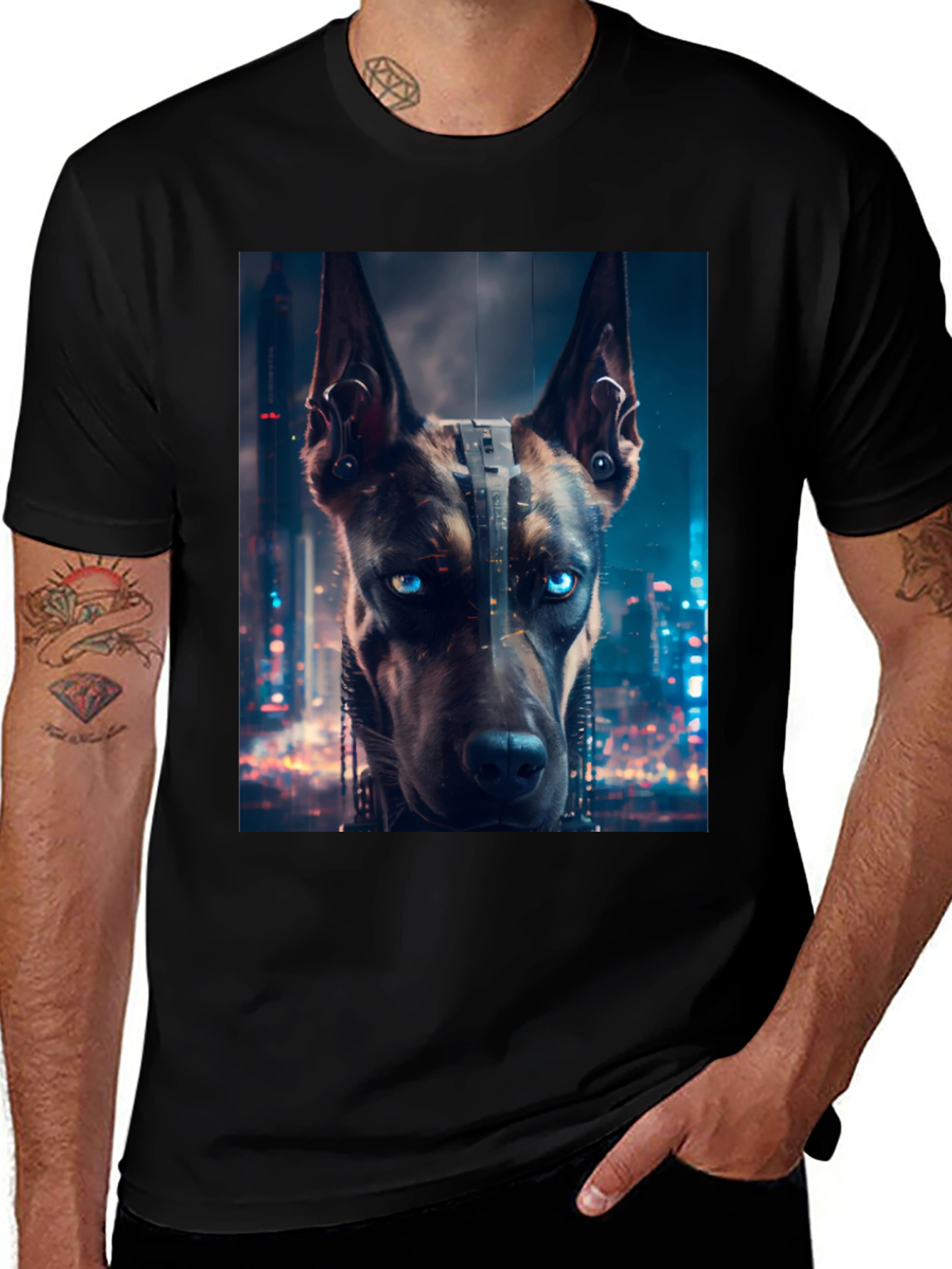 Cyberpunk Doberman T-Shirt - Urban Style