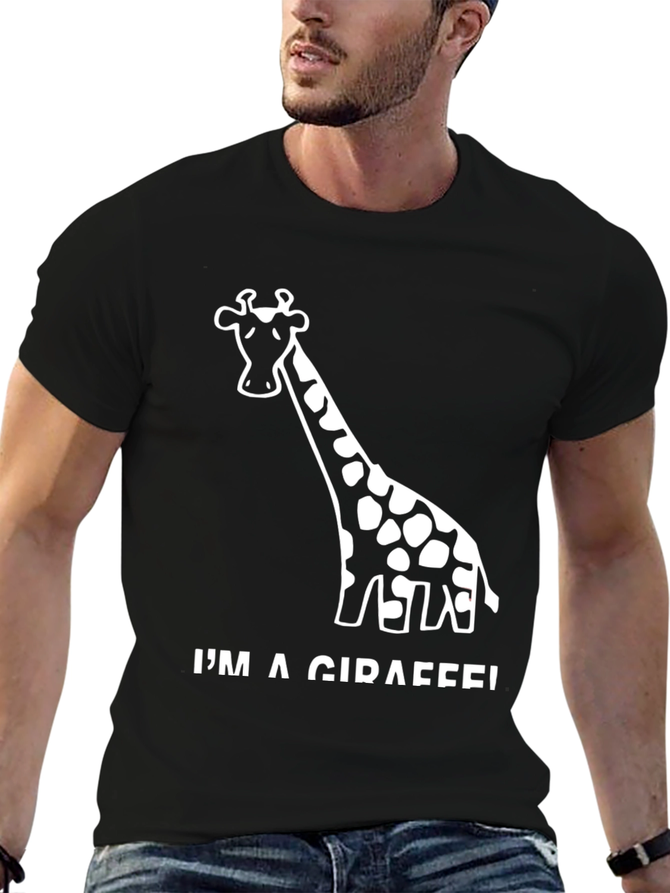 Im A Giraffe! Black Graphic Tee