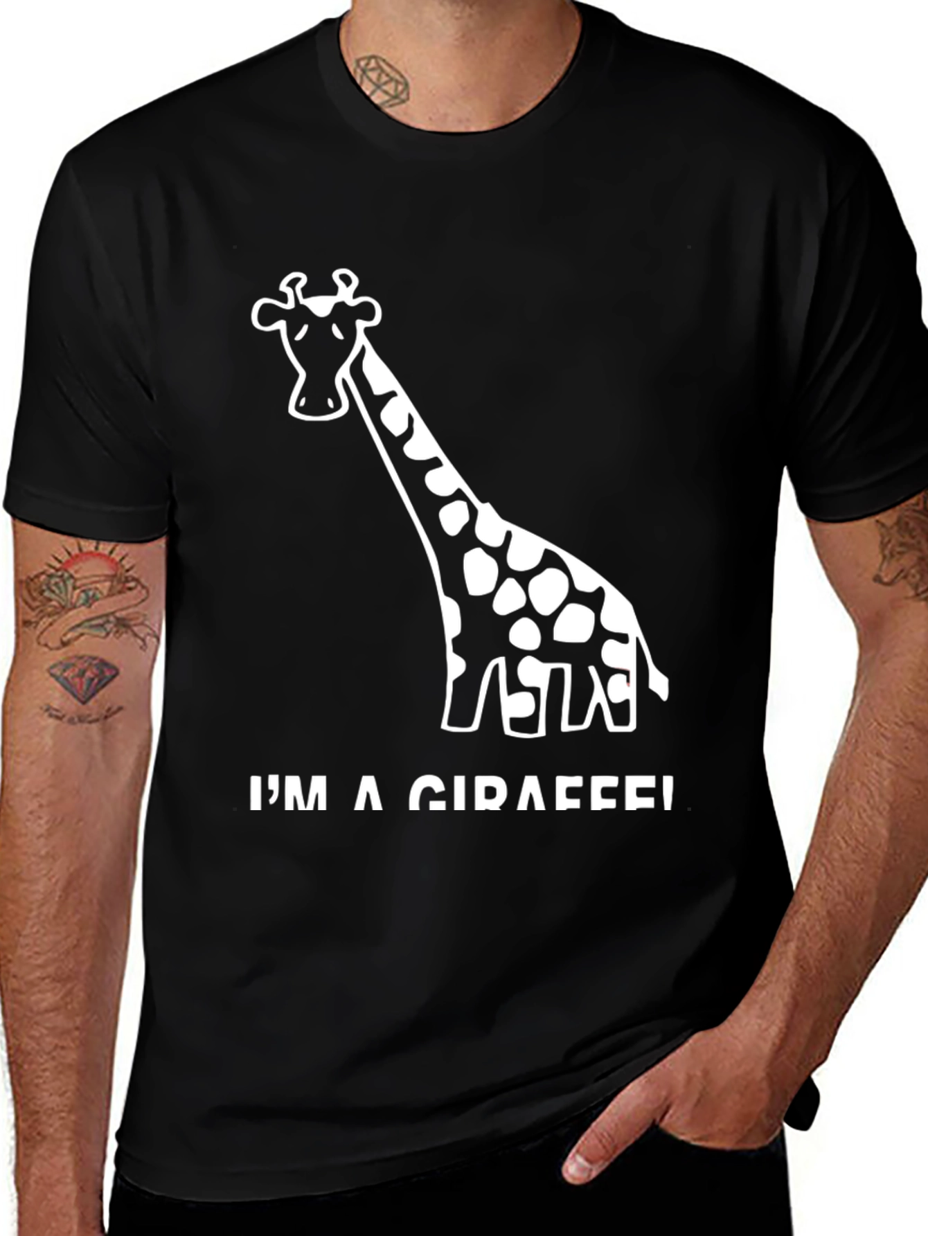Im A Giraffe! Black Graphic Tee