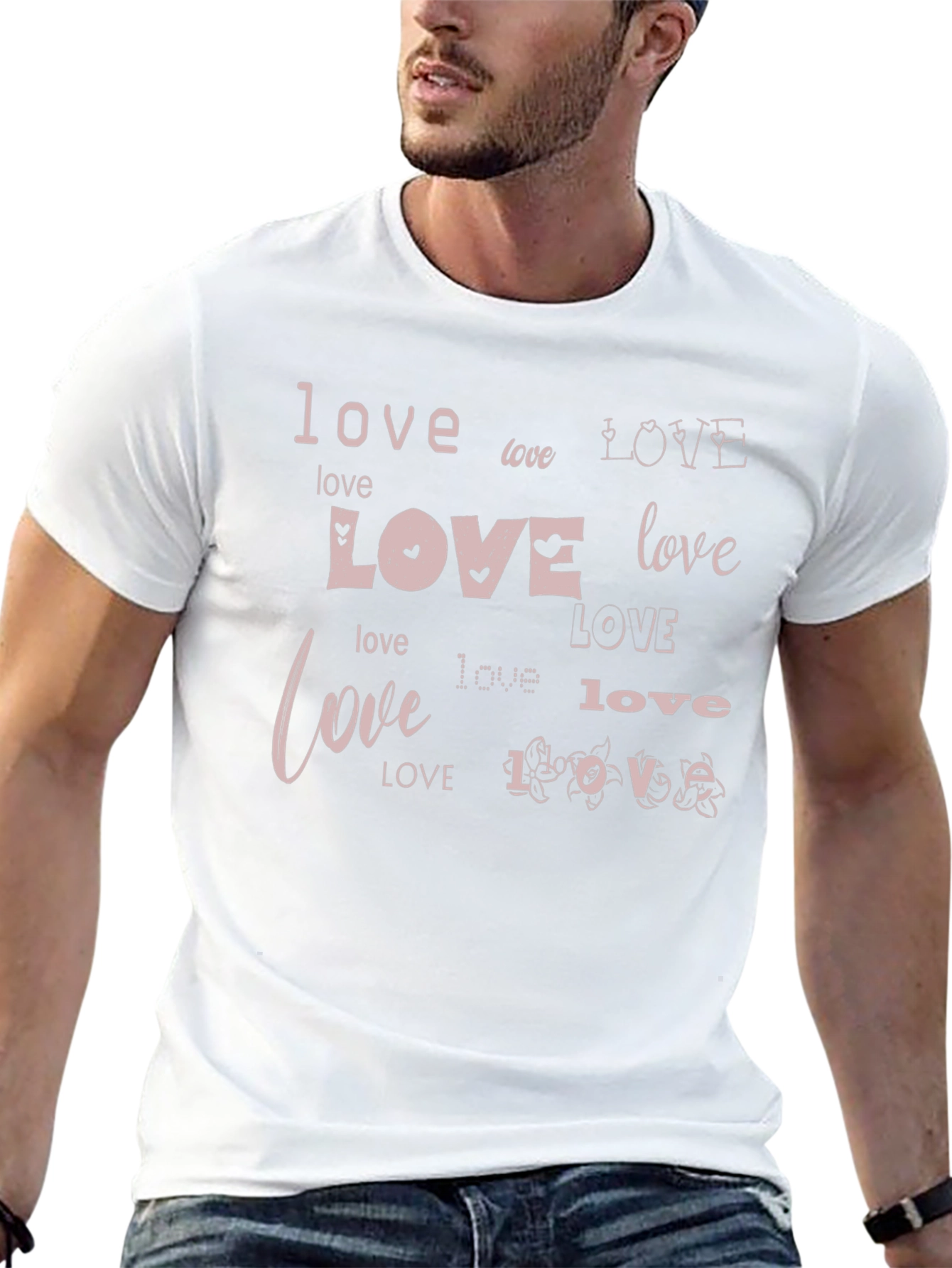 Love Print Black T-Shirt