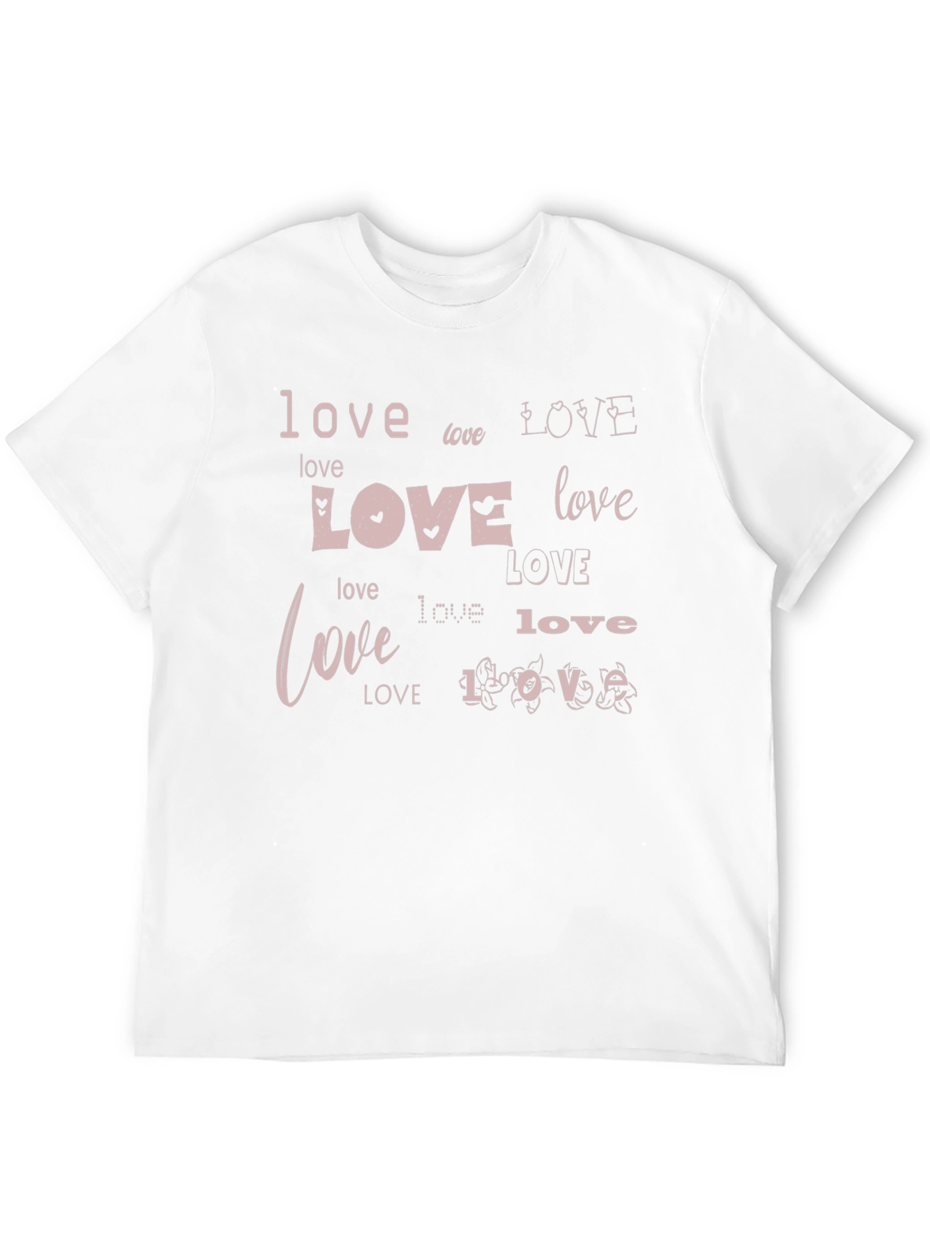Love Print Black T-Shirt