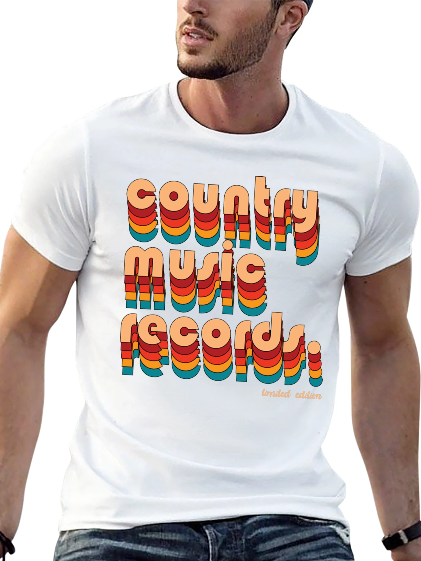 Retro Country Music Records Graphic T-Shirt