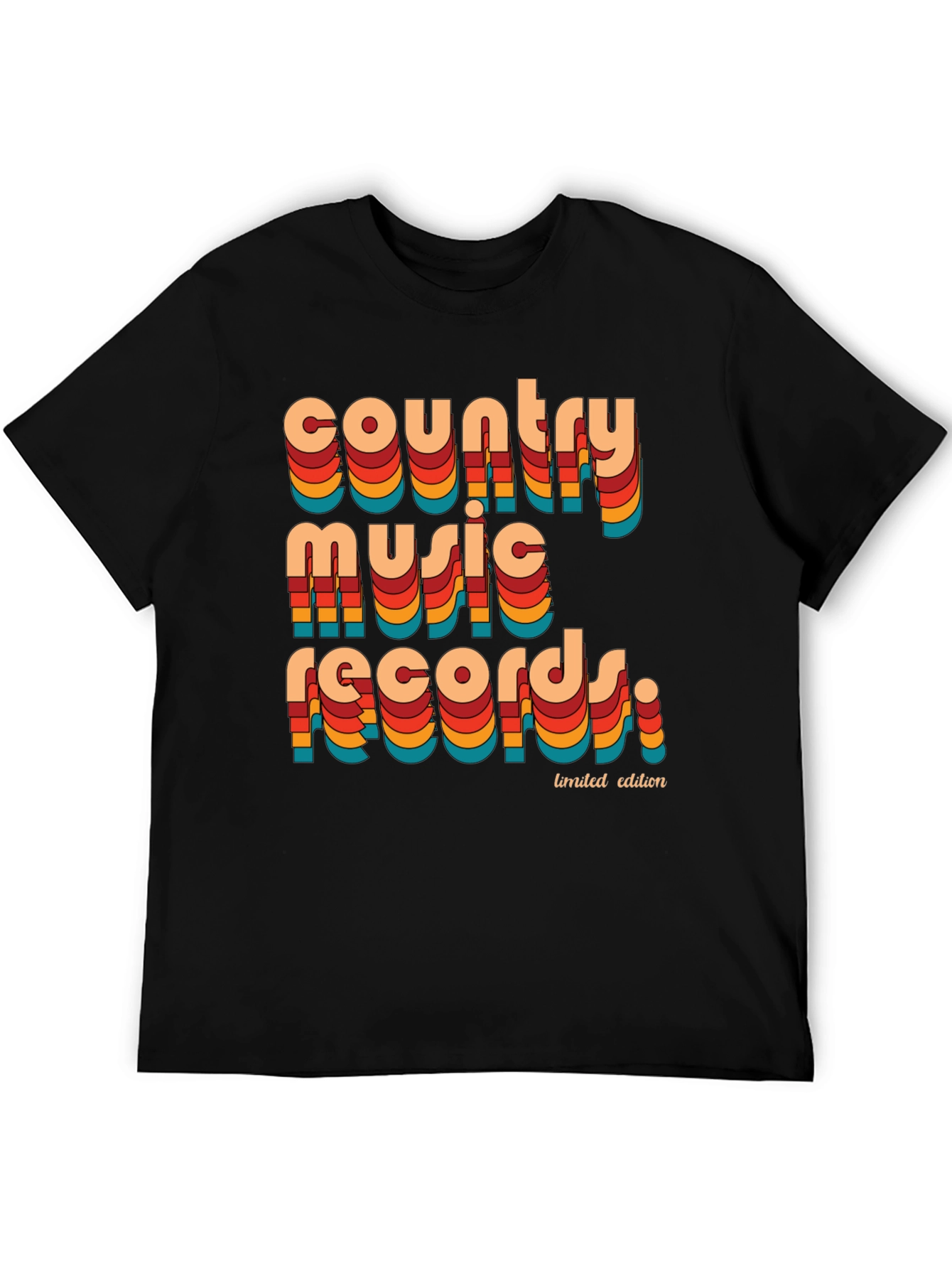 Retro Country Music Records Graphic T-Shirt