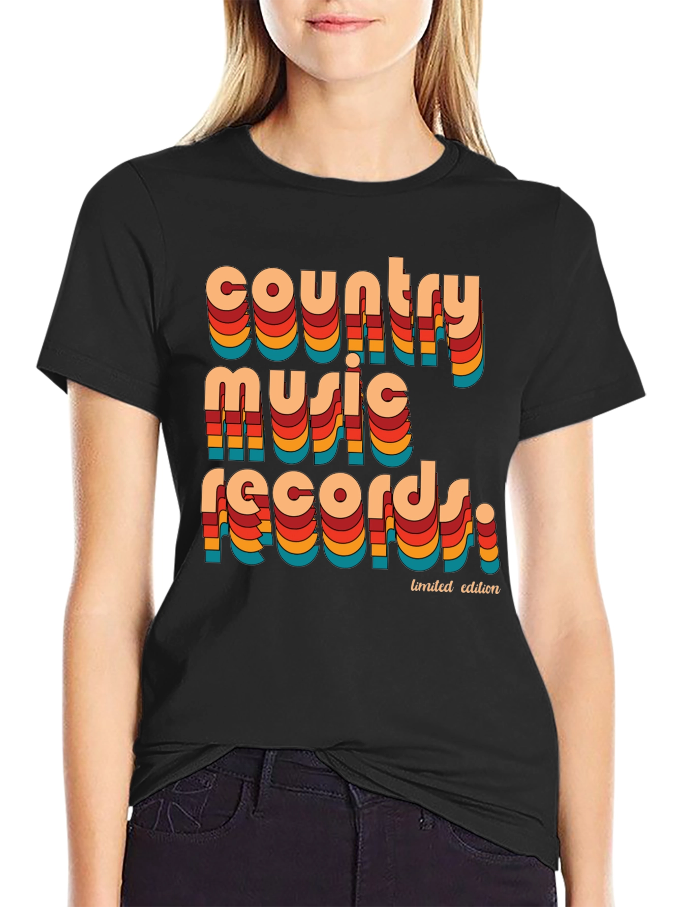 Retro Country Music Records Graphic T-Shirt