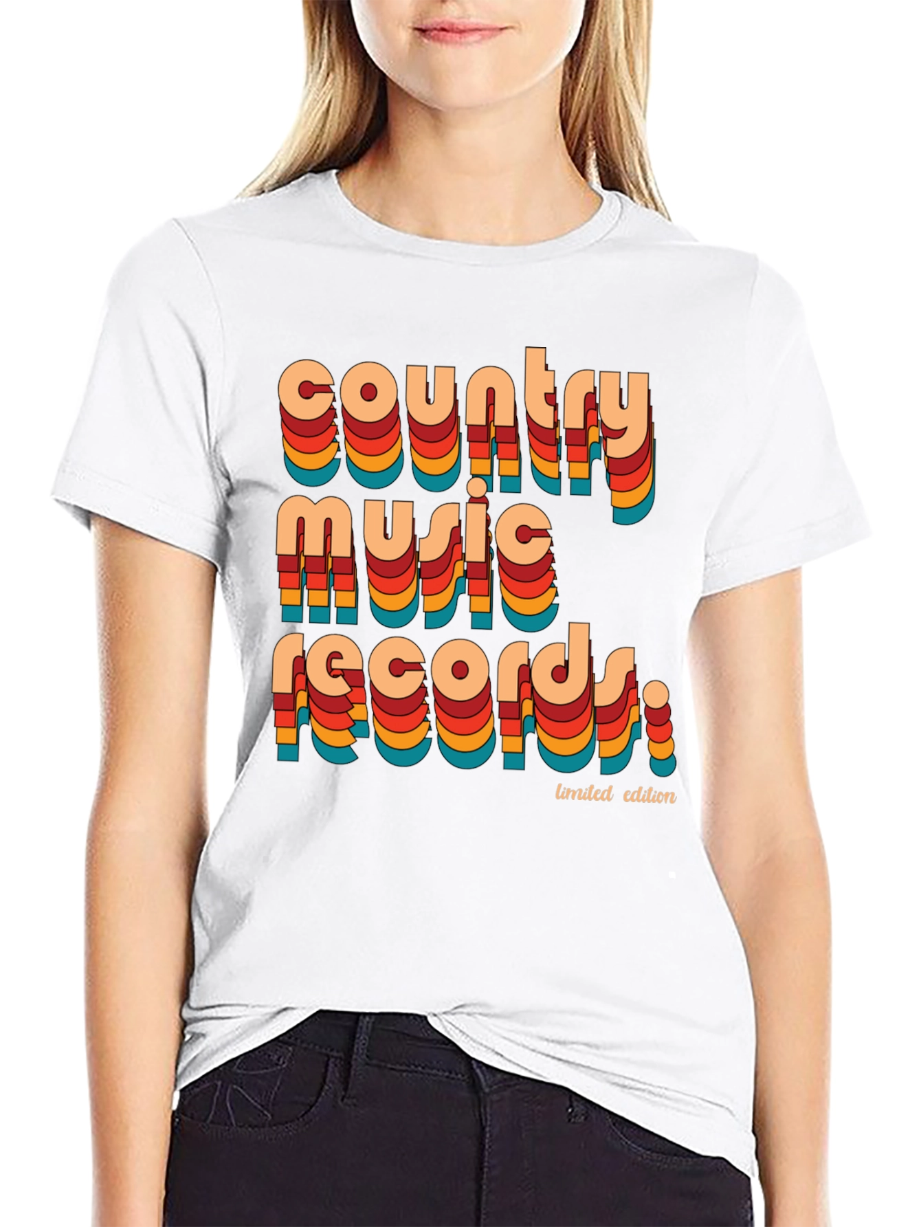 Retro Country Music Records Graphic T-Shirt