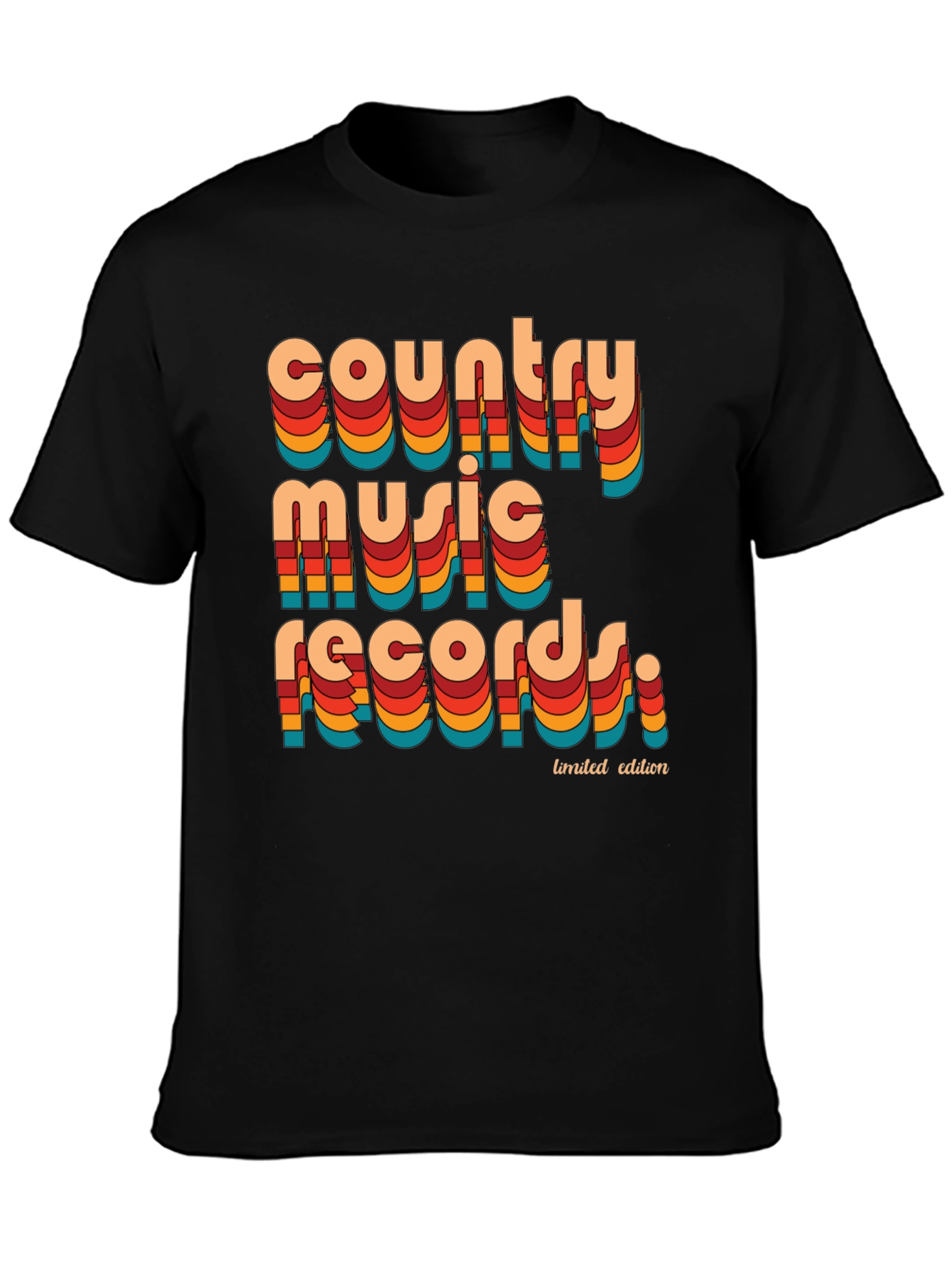 Retro Country Music Records Graphic T-Shirt