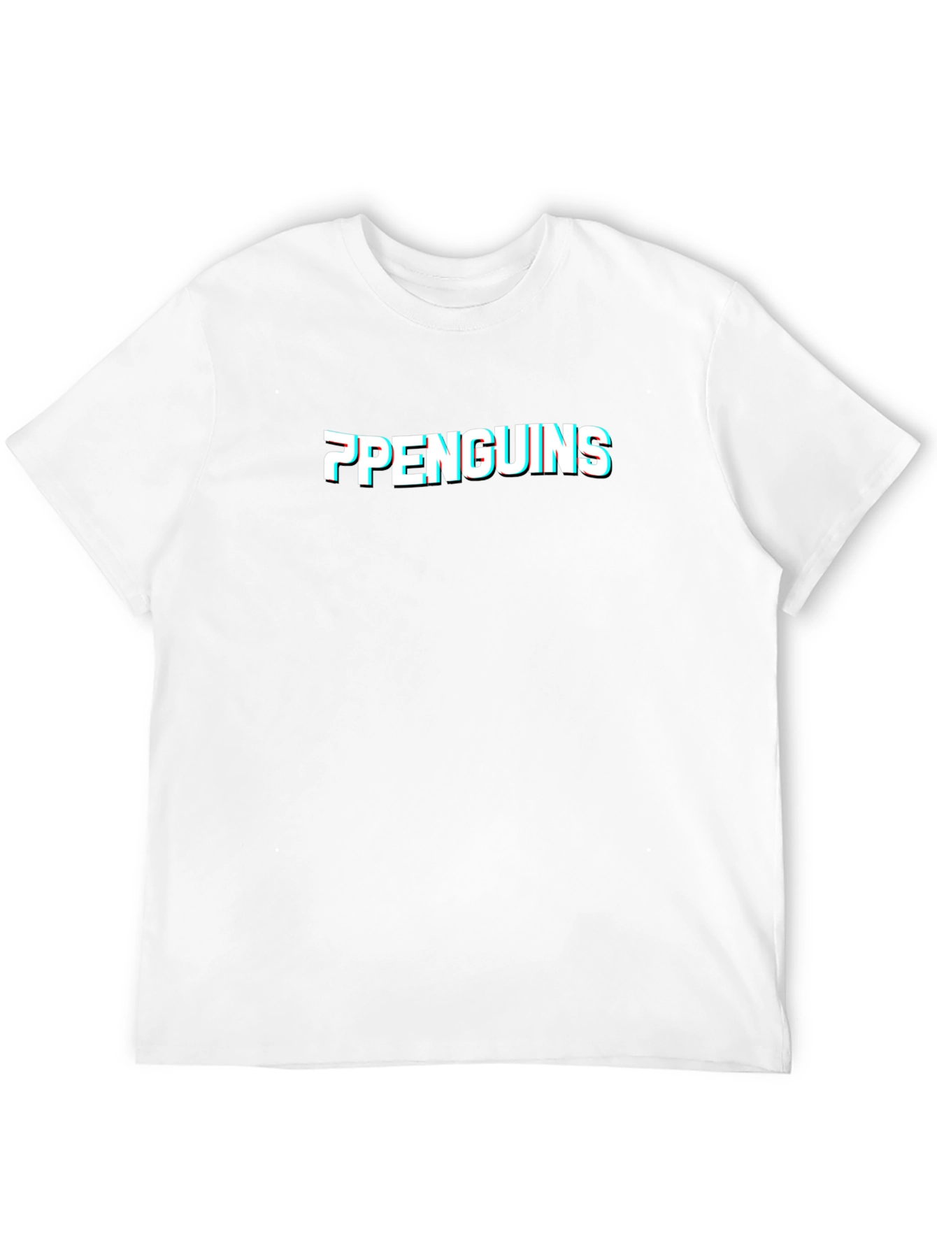 Penguins Glitch Graphic Black T-Shirt