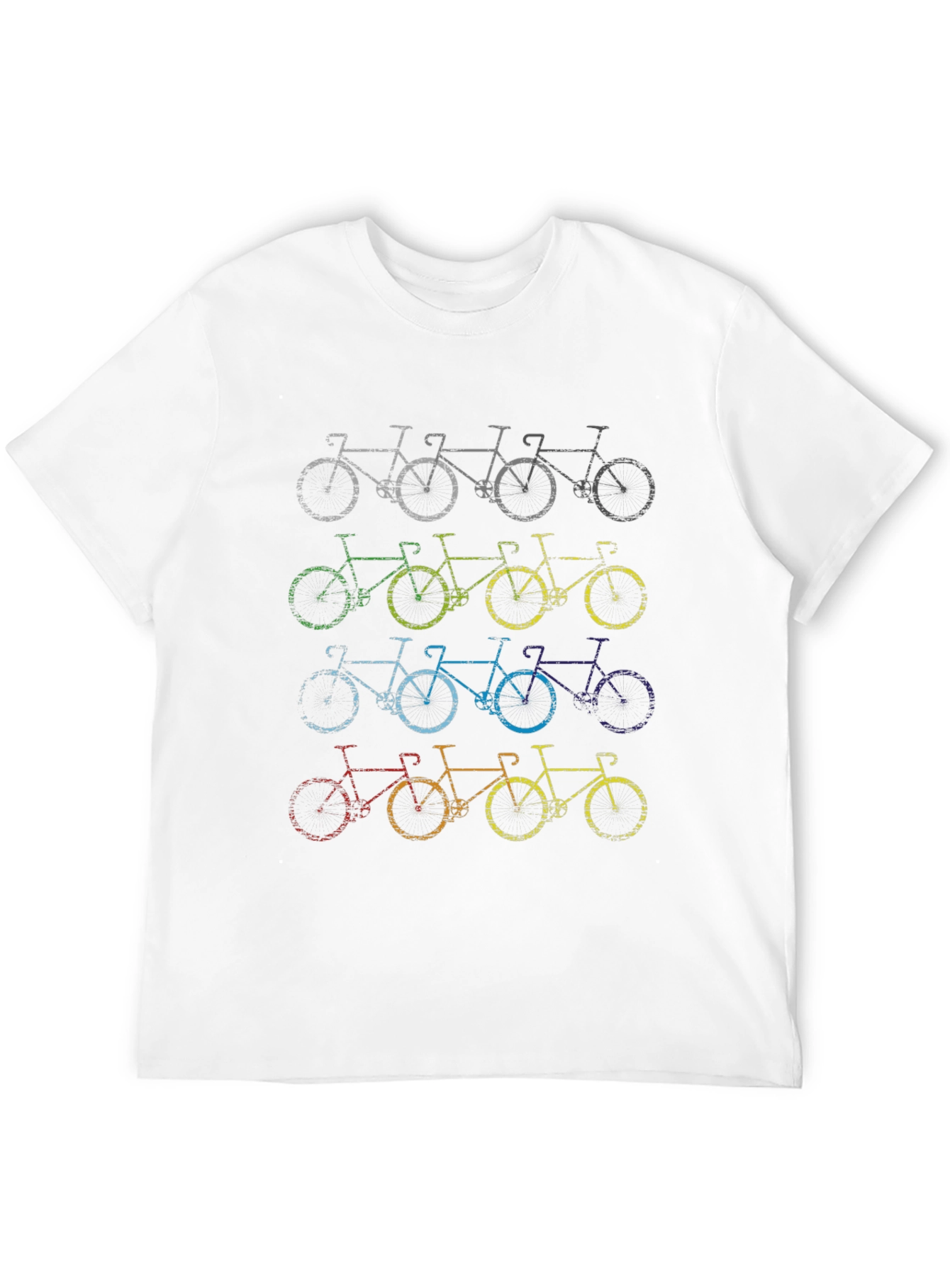Retro Bicycle Print Black T-Shirt