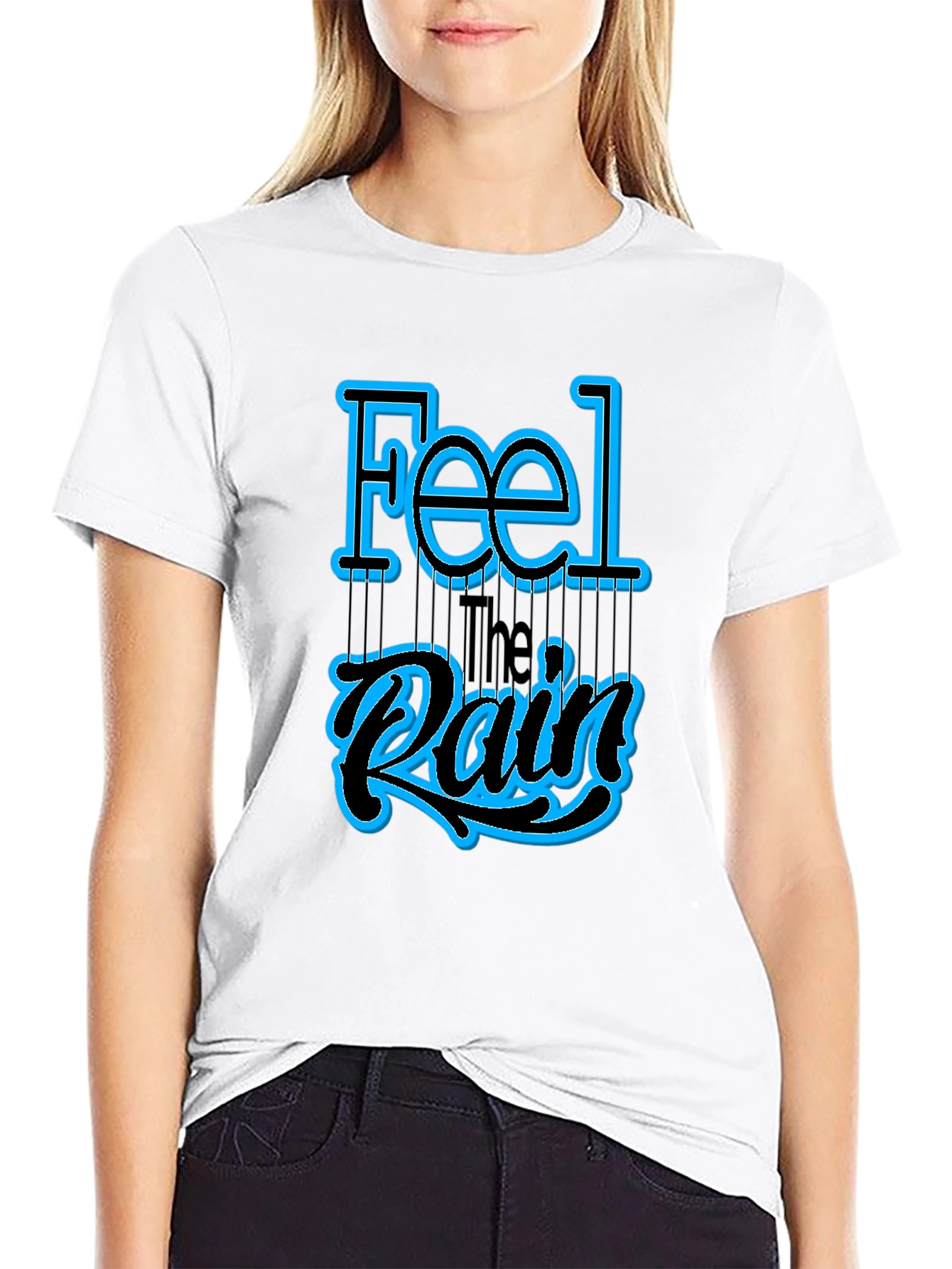 Feel the Rain Graphic T-Shirt - Black