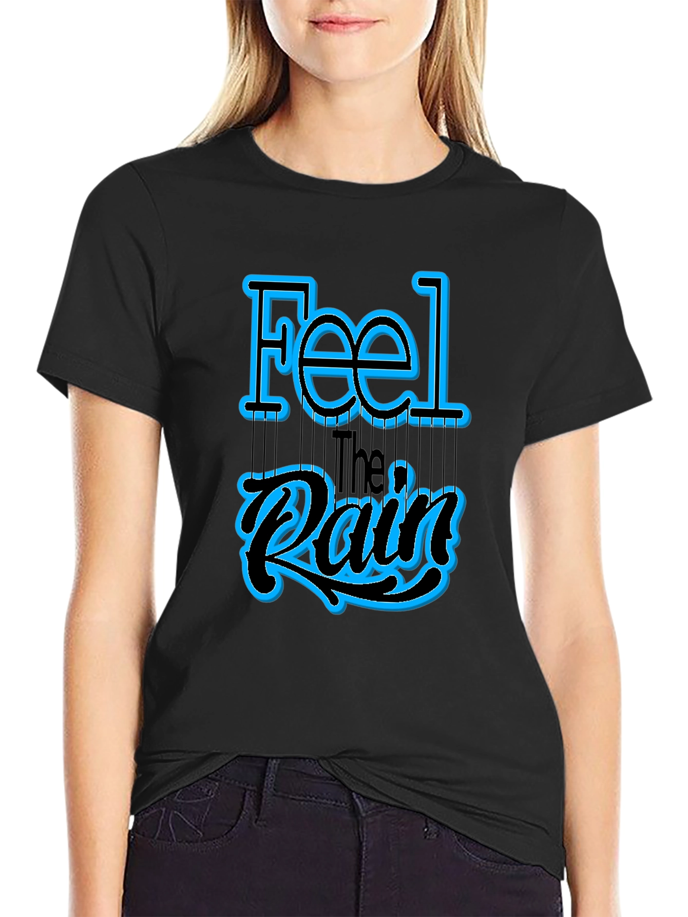 Feel the Rain Graphic T-Shirt - Black