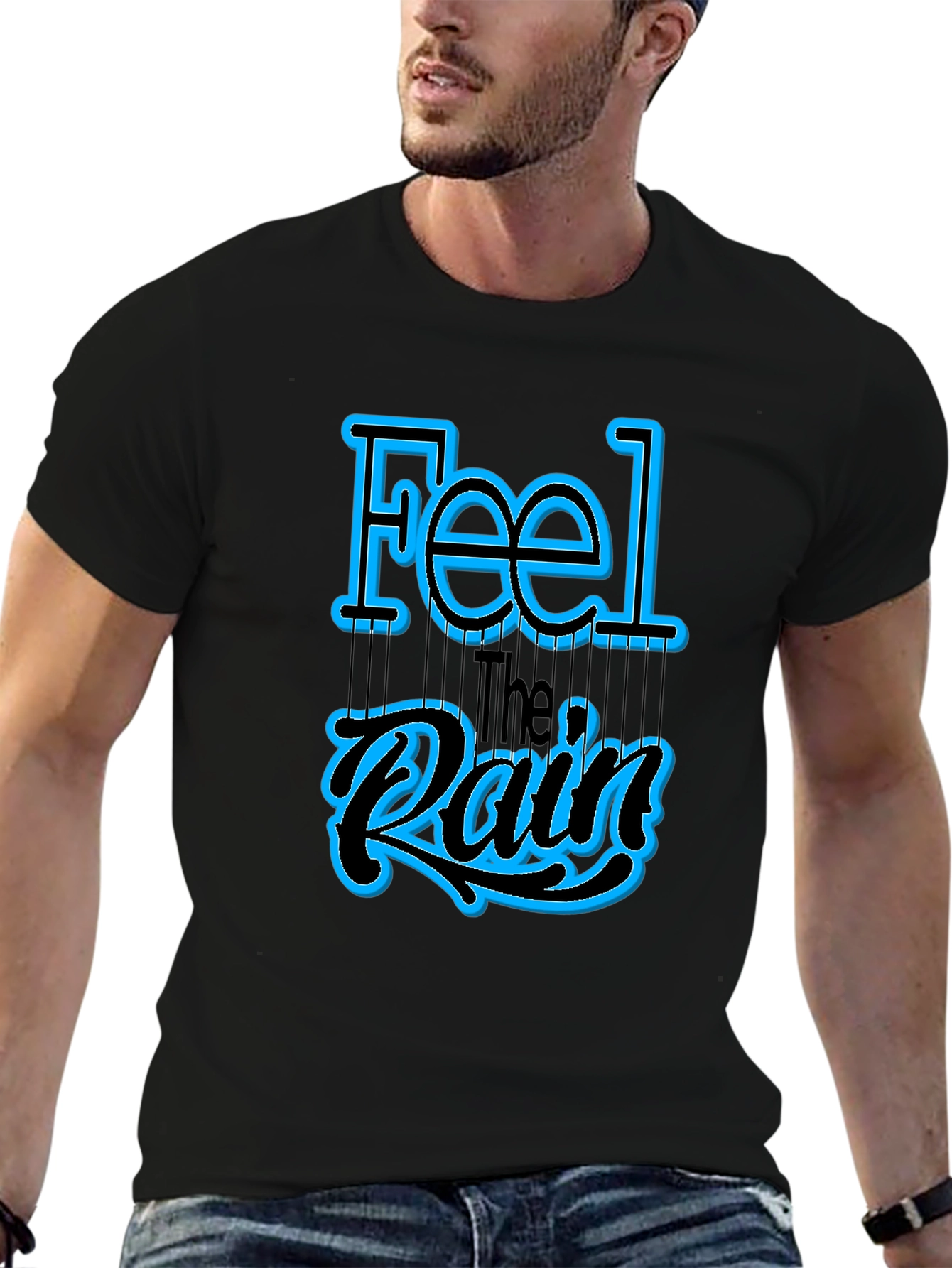 Feel the Rain Graphic T-Shirt - Black