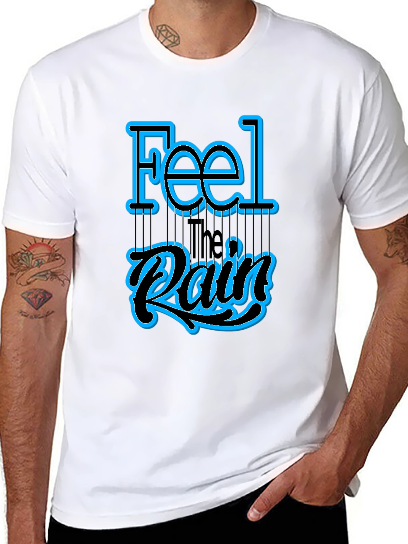 Feel the Rain Graphic T-Shirt - Black