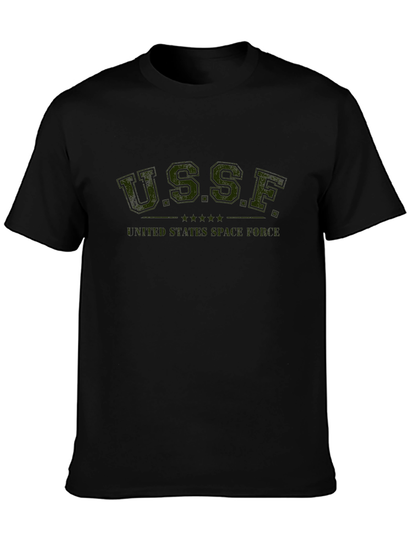 USSF United States Space Force Black T-Shirt