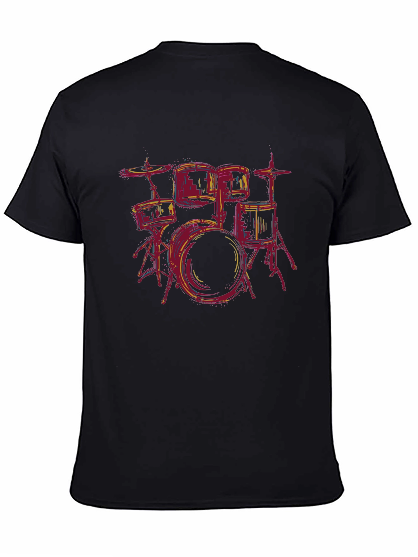 Drum Set Graphic Tee - Music Lover T-Shirt