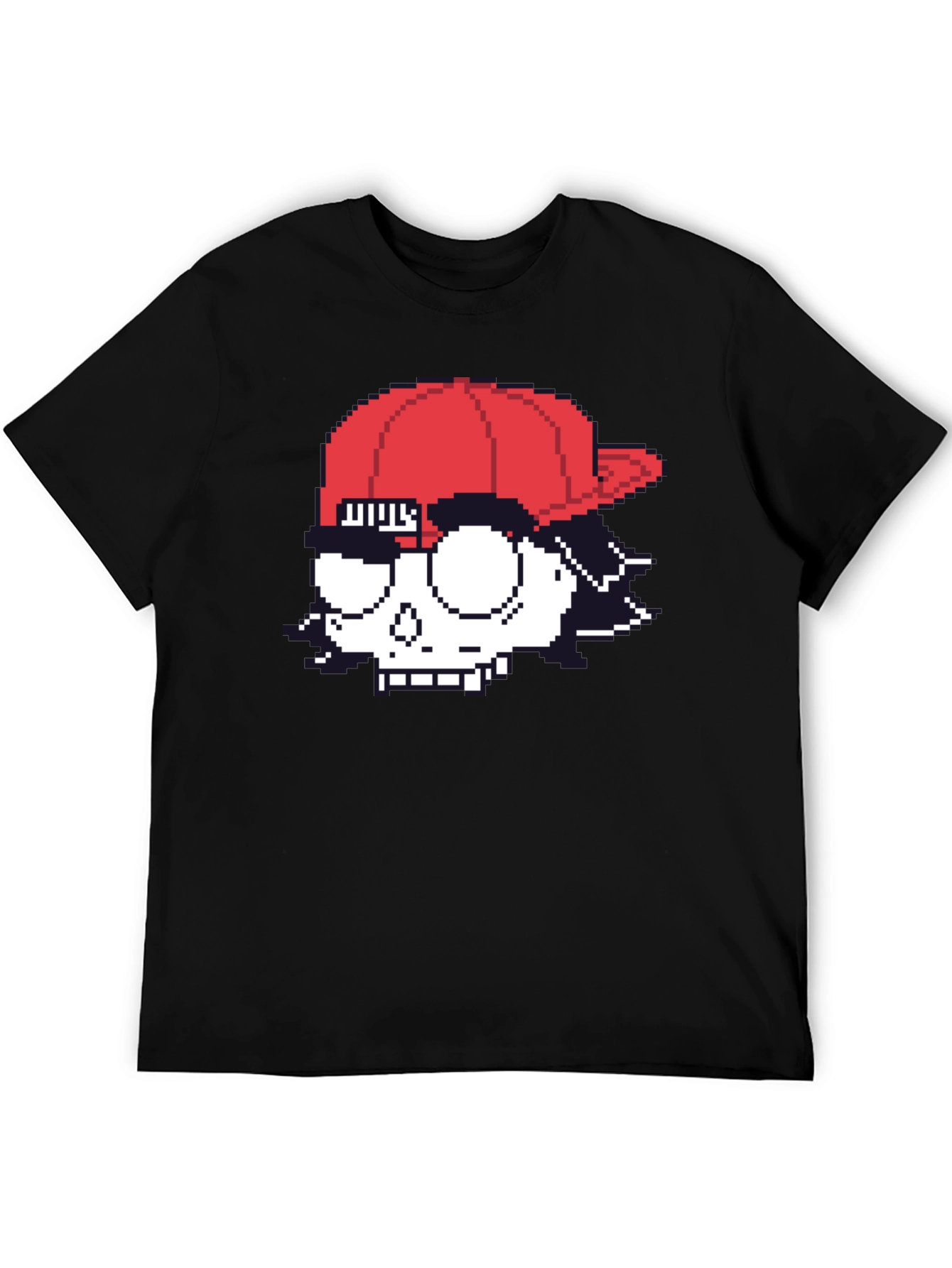 Pixelated Skull T-Shirt - Graphic Print Tee