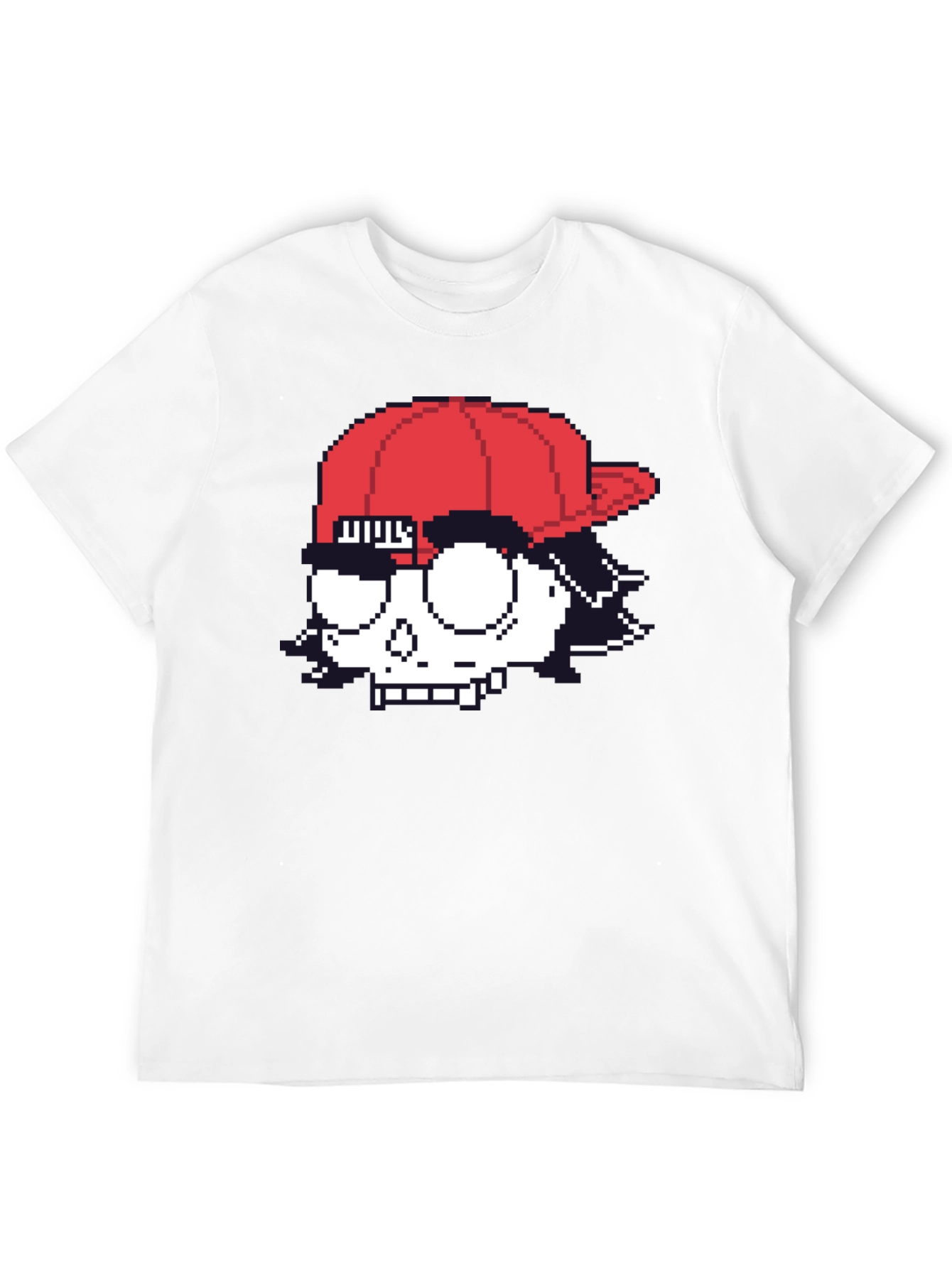 Pixelated Skull T-Shirt - Graphic Print Tee