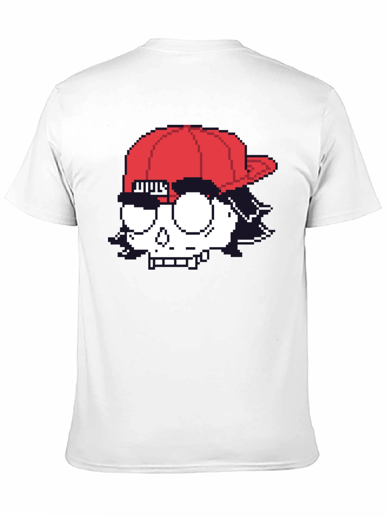 Pixelated Skull T-Shirt - Graphic Print Tee