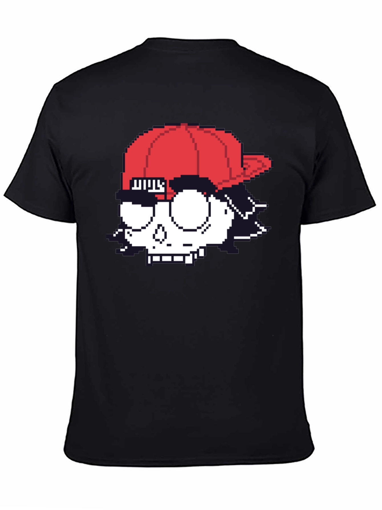 Pixelated Skull T-Shirt - Graphic Print Tee