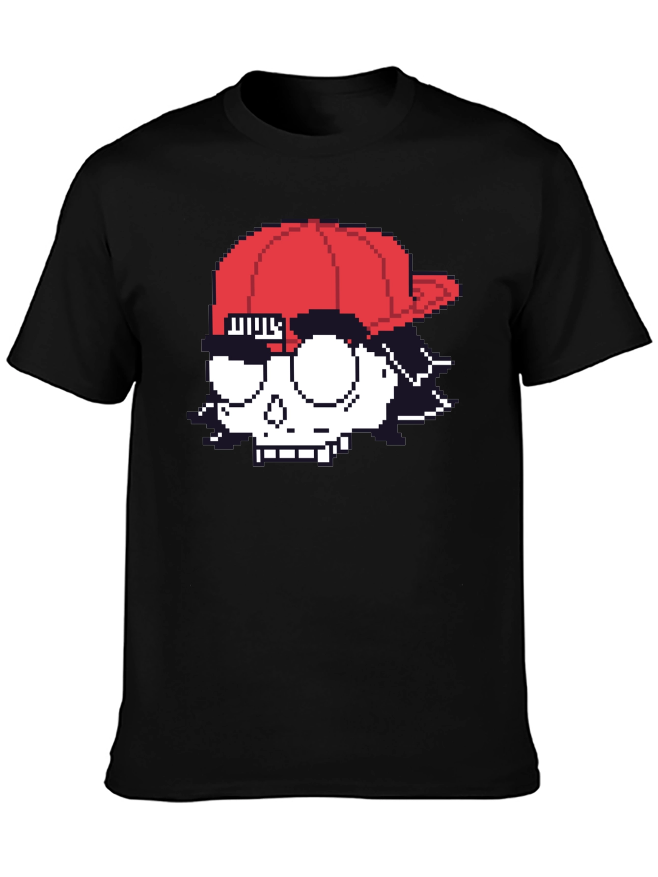 Pixelated Skull T-Shirt - Graphic Print Tee