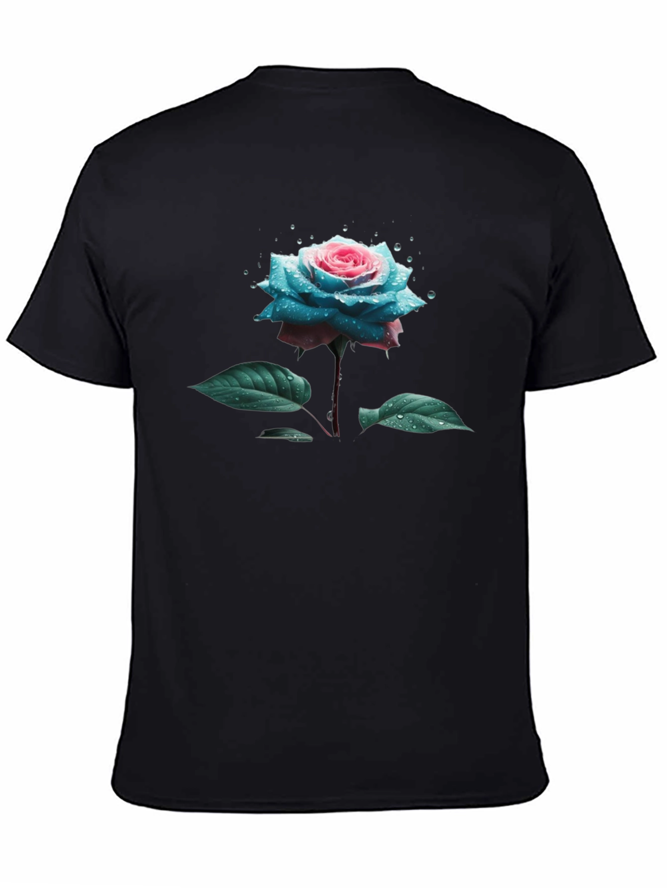 Floral Rose T-Shirt - Black