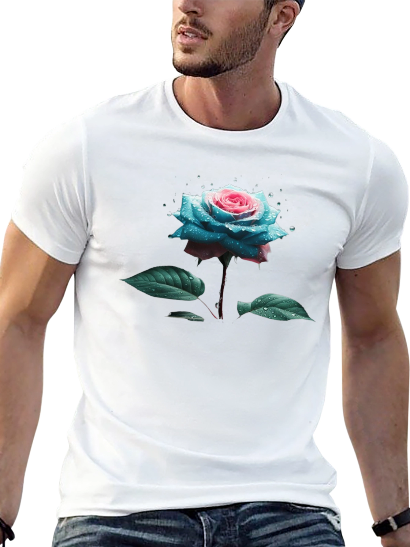 Floral Rose T-Shirt - Black