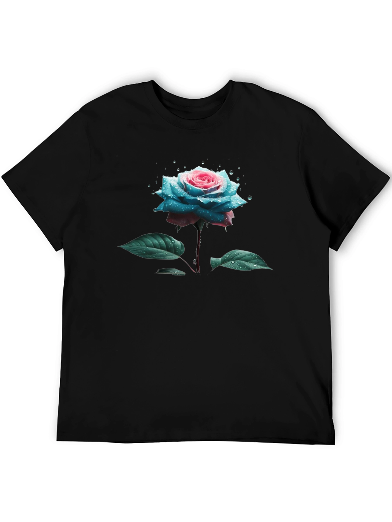 Floral Rose T-Shirt - Black