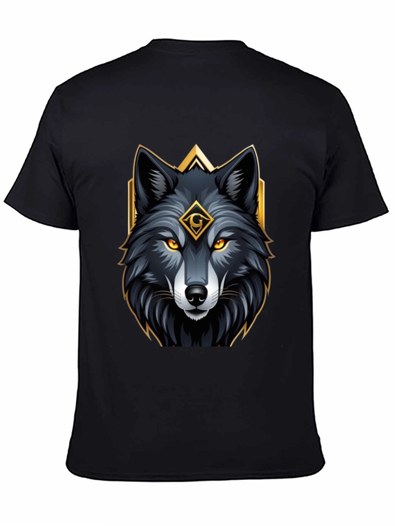 Wolf Graphic Tee - Black Bold Animal Design