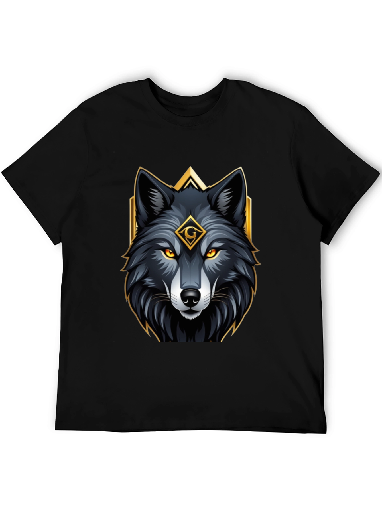Wolf Graphic Tee - Black Bold Animal Design