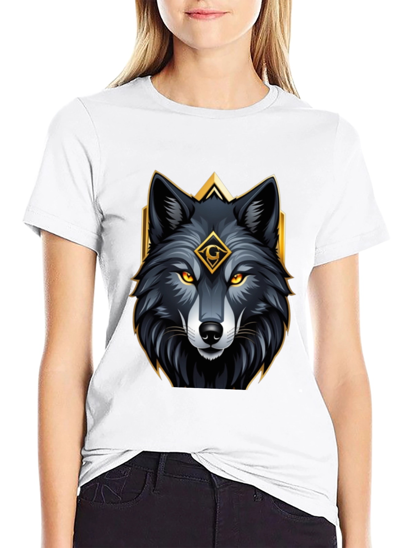 Wolf Graphic Tee - Black Bold Animal Design