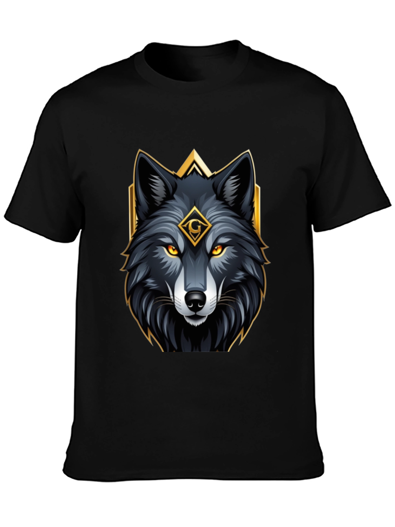 Wolf Graphic Tee - Black Bold Animal Design