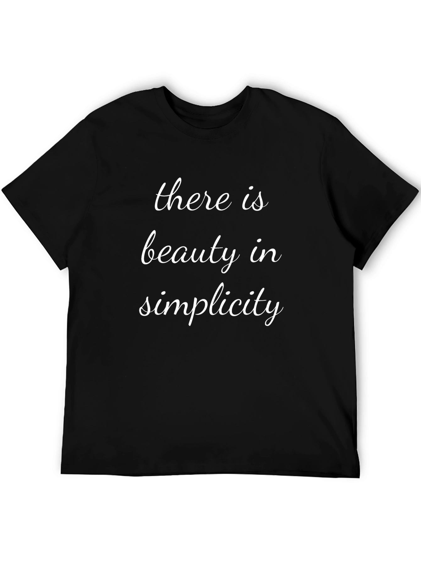 Beauty in Simplicity Black Graphic T-Shirt