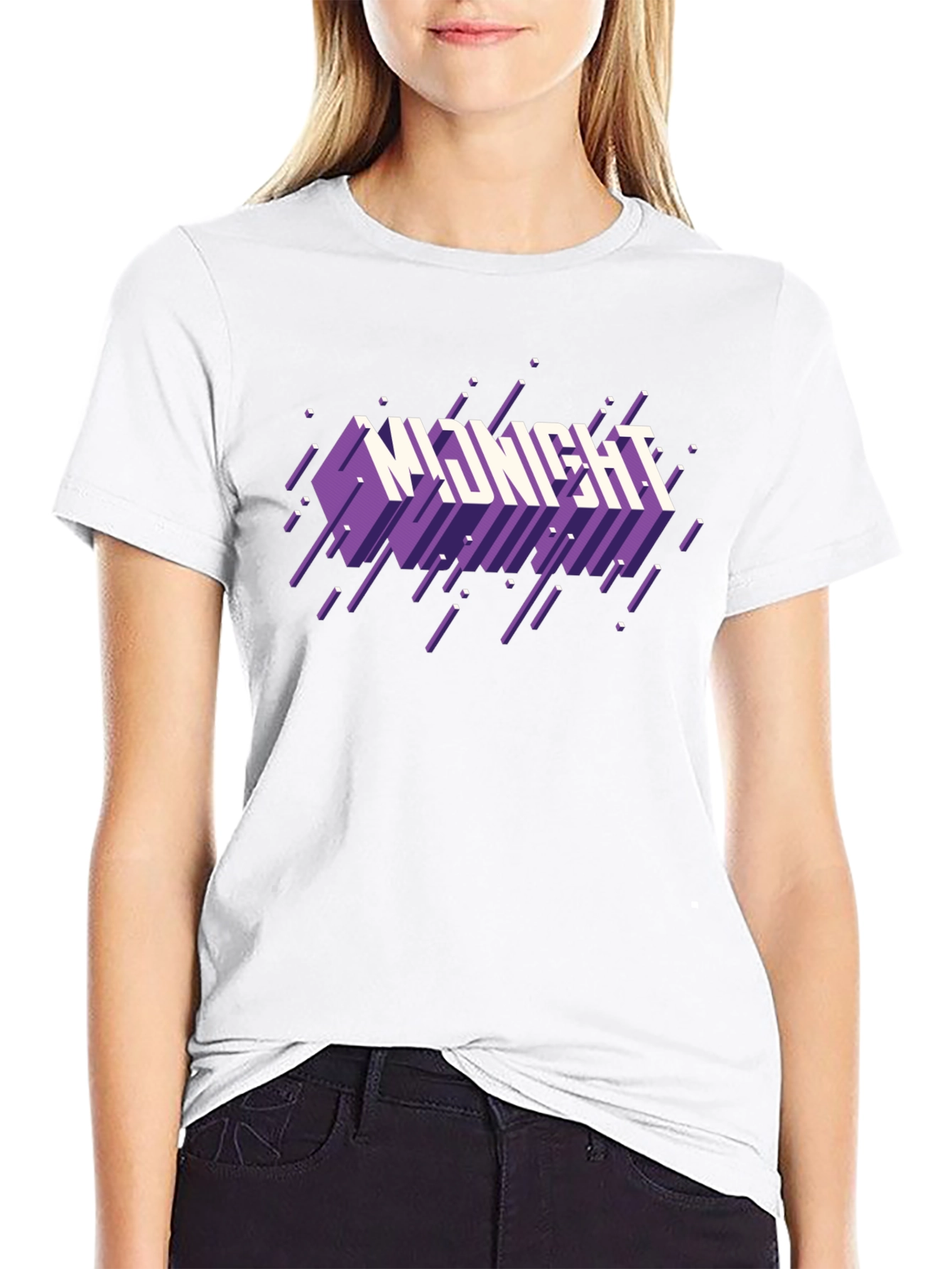 Midnight Graphic Print Black T-Shirt