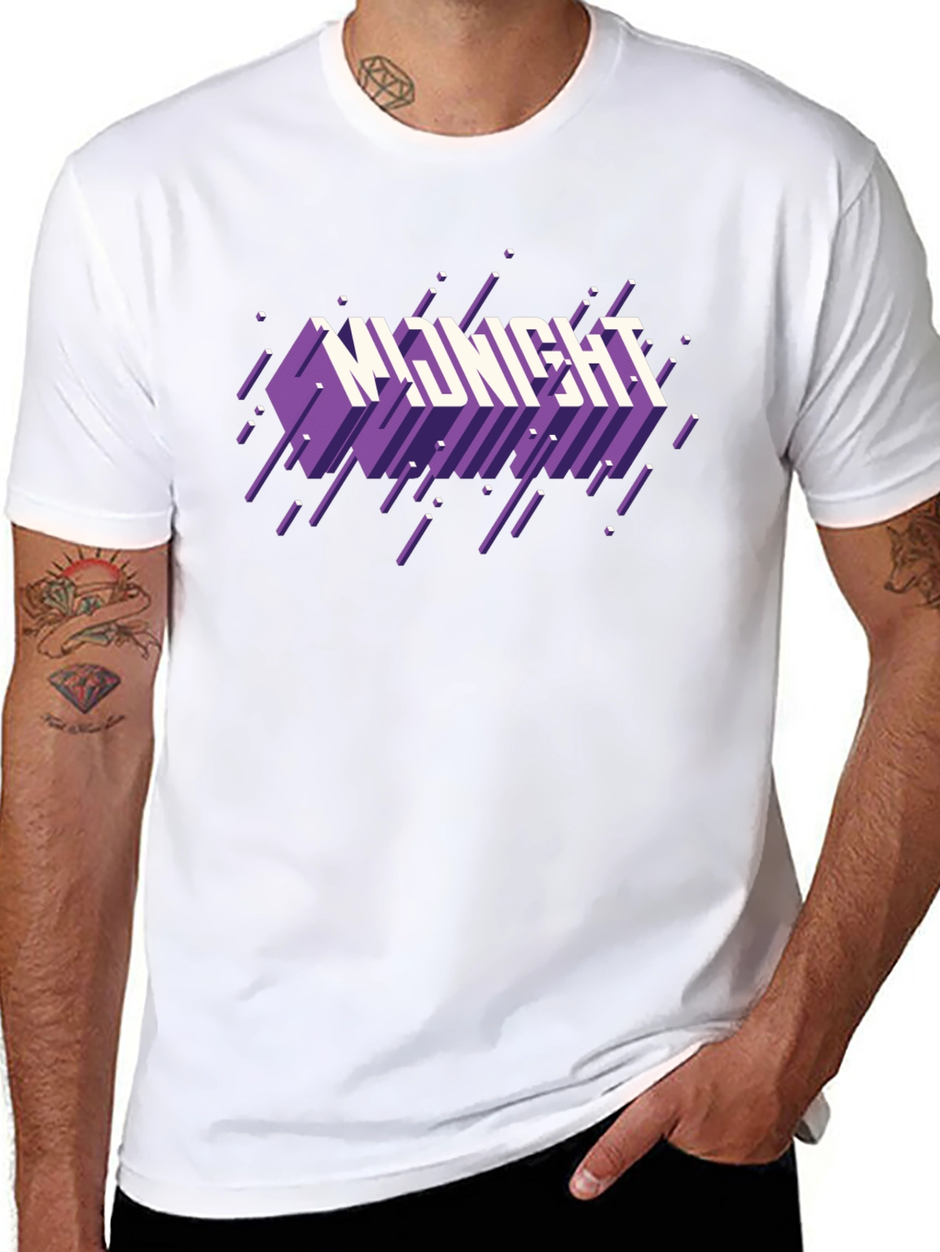 Midnight Graphic Print Black T-Shirt