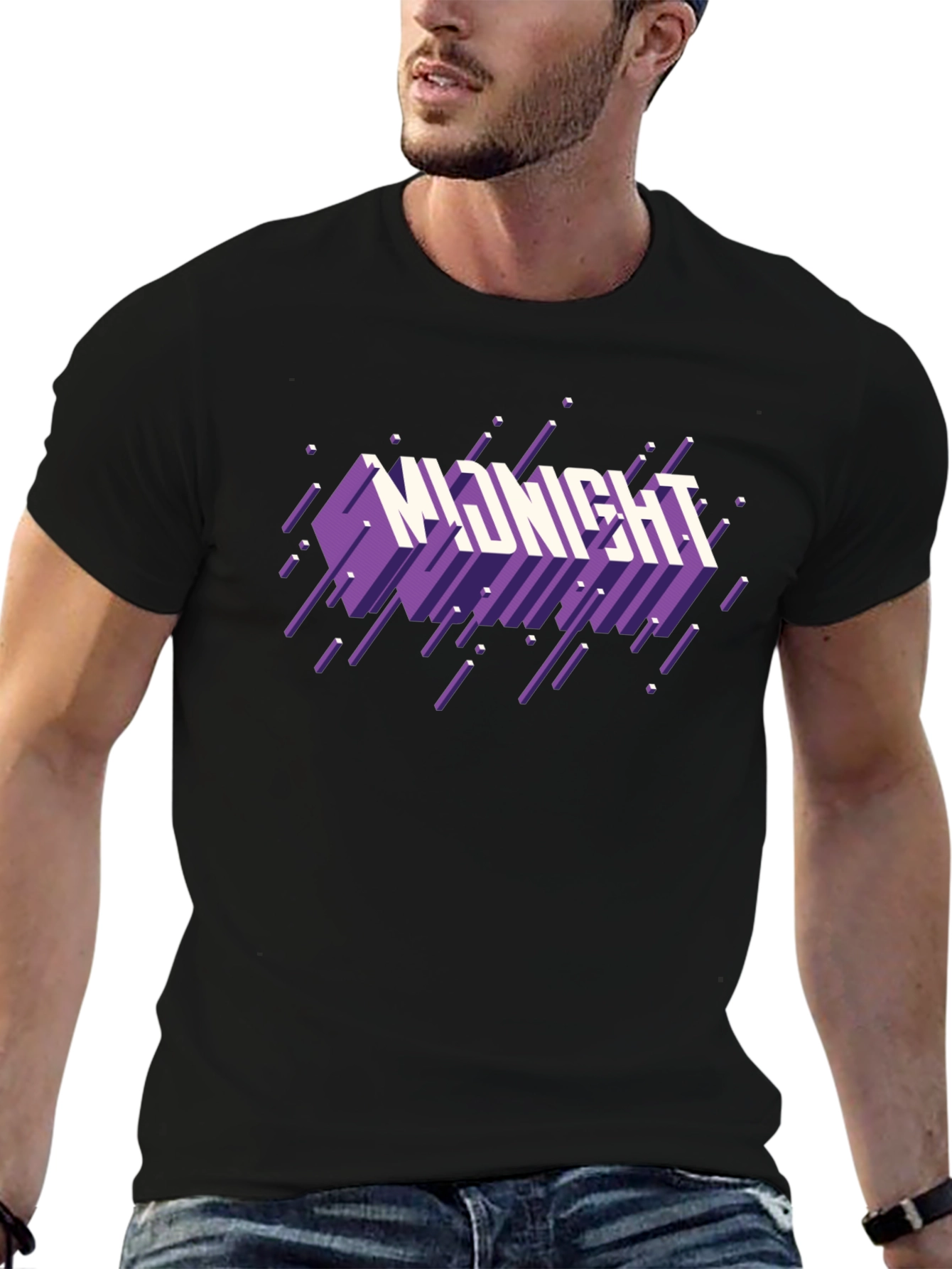 Midnight Graphic Print Black T-Shirt