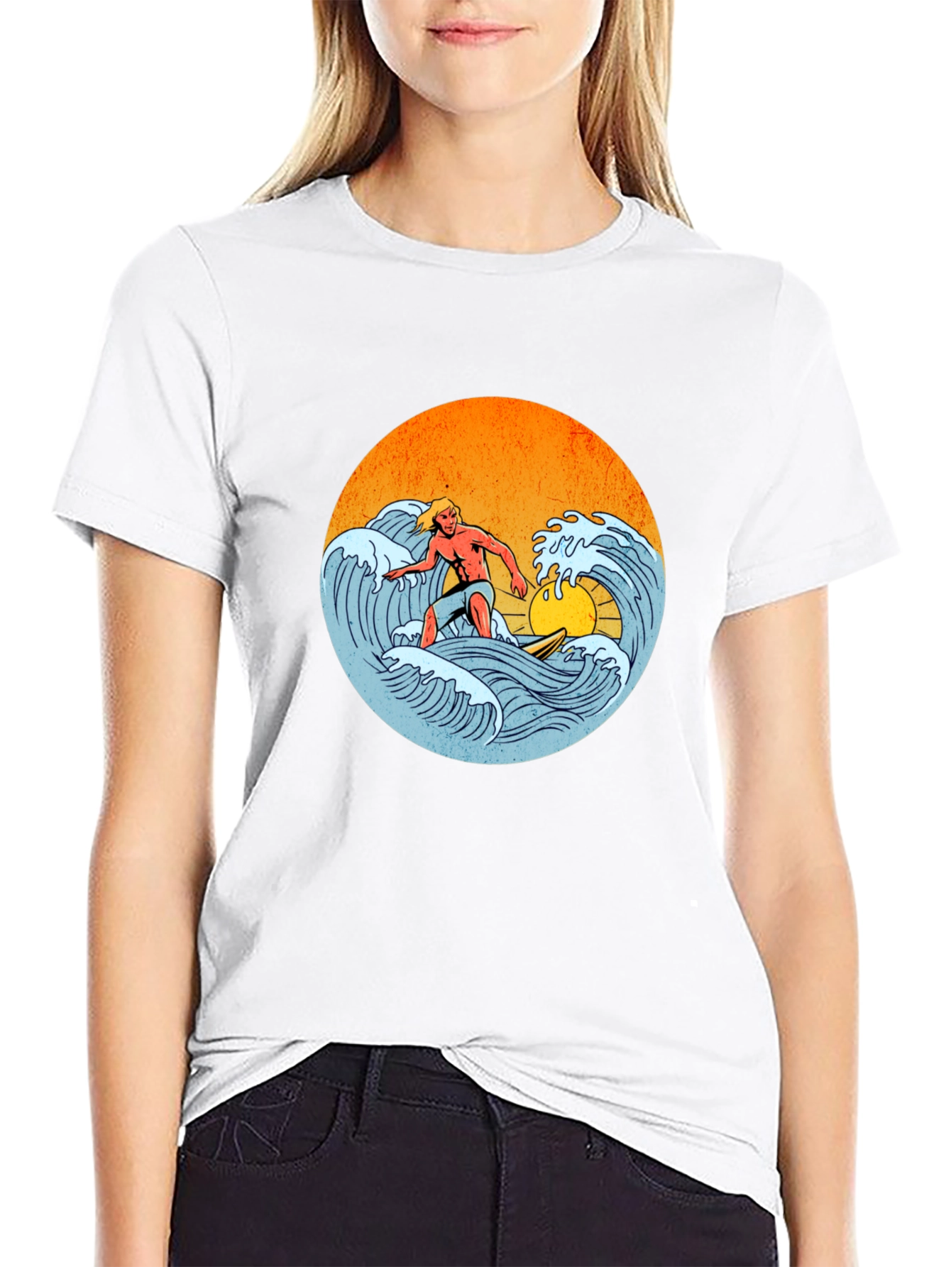 Surfer Graphic Tee - Retro Wave Rider T-Shirt