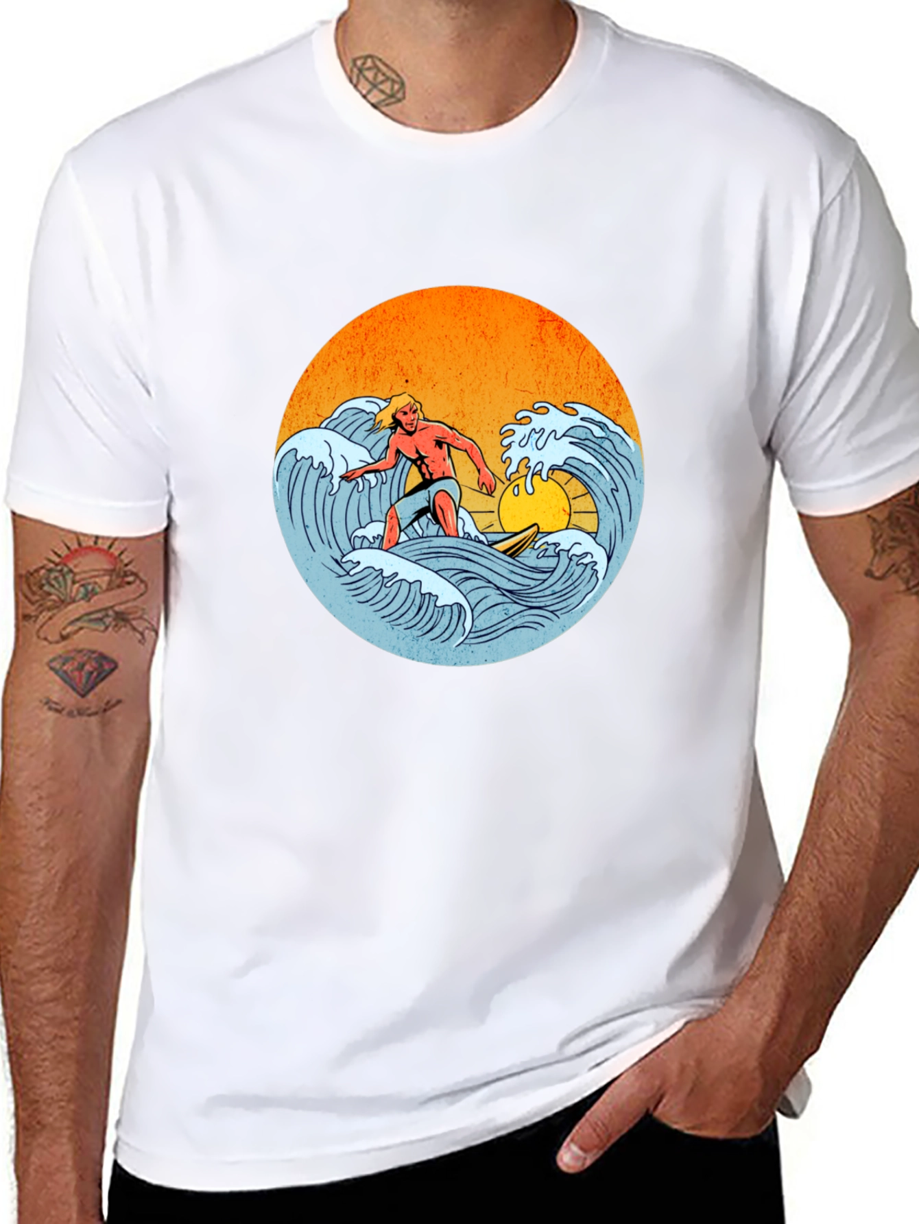 Surfer Graphic Tee - Retro Wave Rider T-Shirt