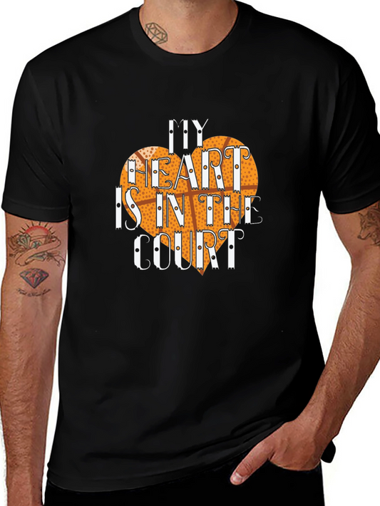 Basketball Heart T-Shirt - My Heart Is In The Court